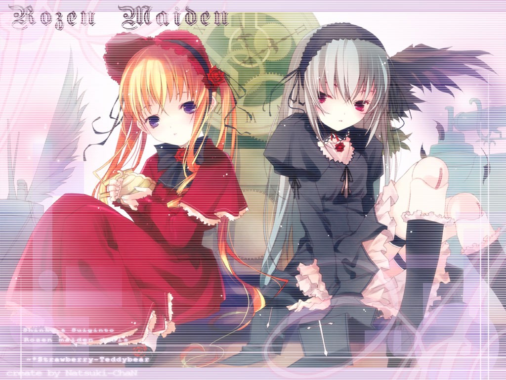 Rozen Maiden Anime Girls Suigintou Shinku 1024x768