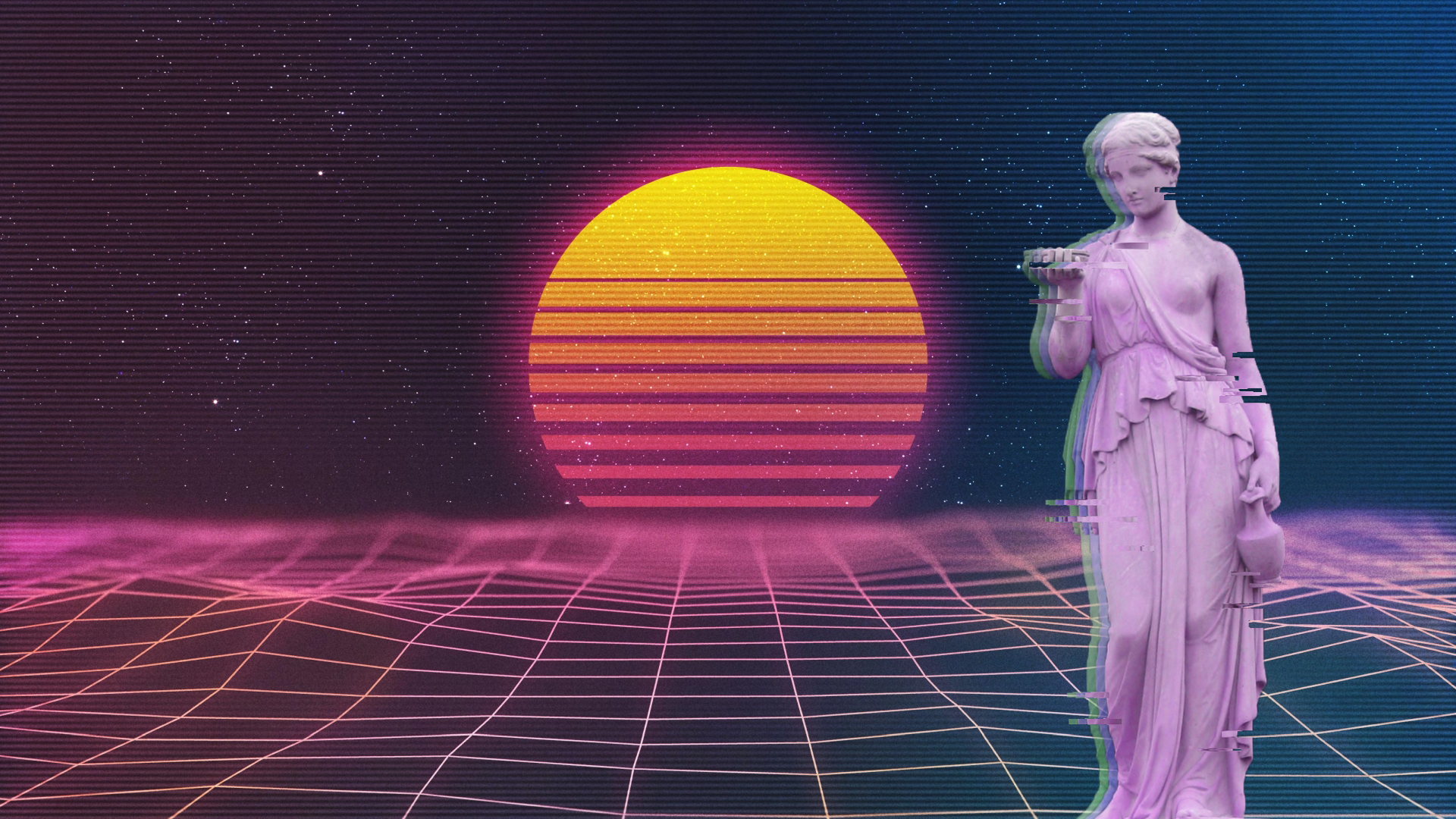 Vaporwave Classical Classical Art 1920x1080