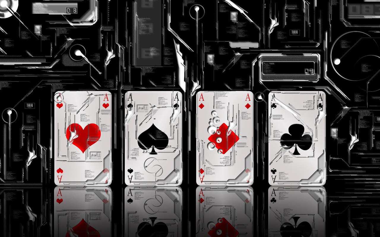 Cards Abstract Reflection Technology Spades Playing Cards Black 1280x800