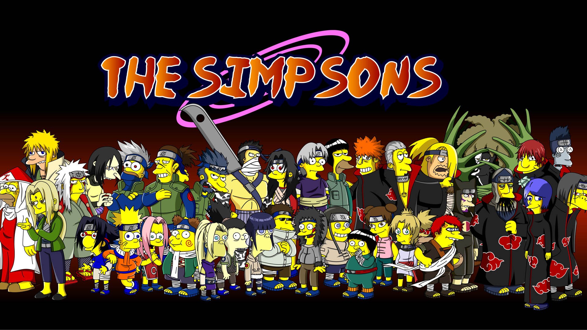 The Simpsons Naruto Akatsuki Naruto Shippuuden 1920x1080