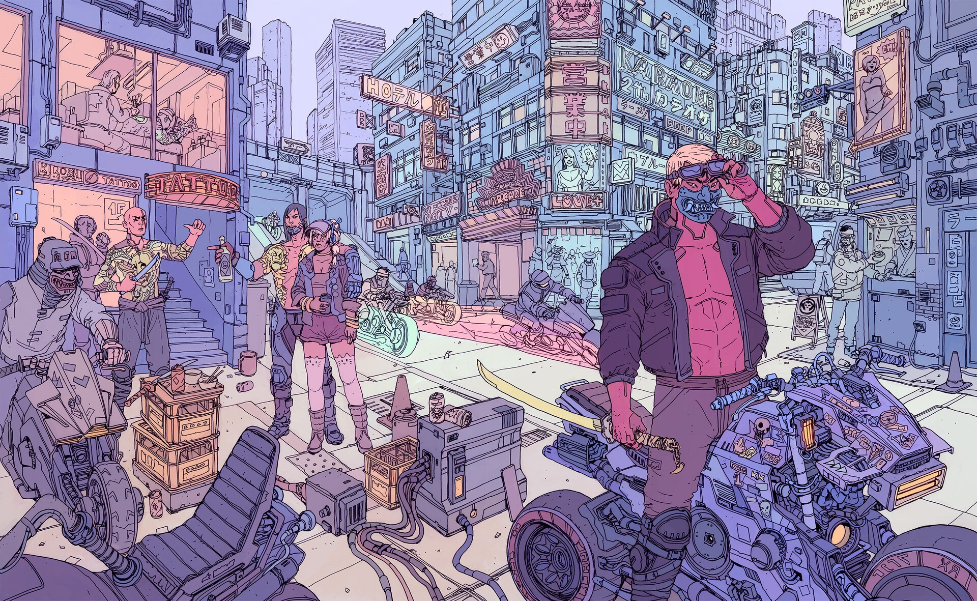 Artwork Science Fiction Futuristic Futuristic City Josan Gonzalez Cyberpunk 2077 CD Projekt RED 1920x1181