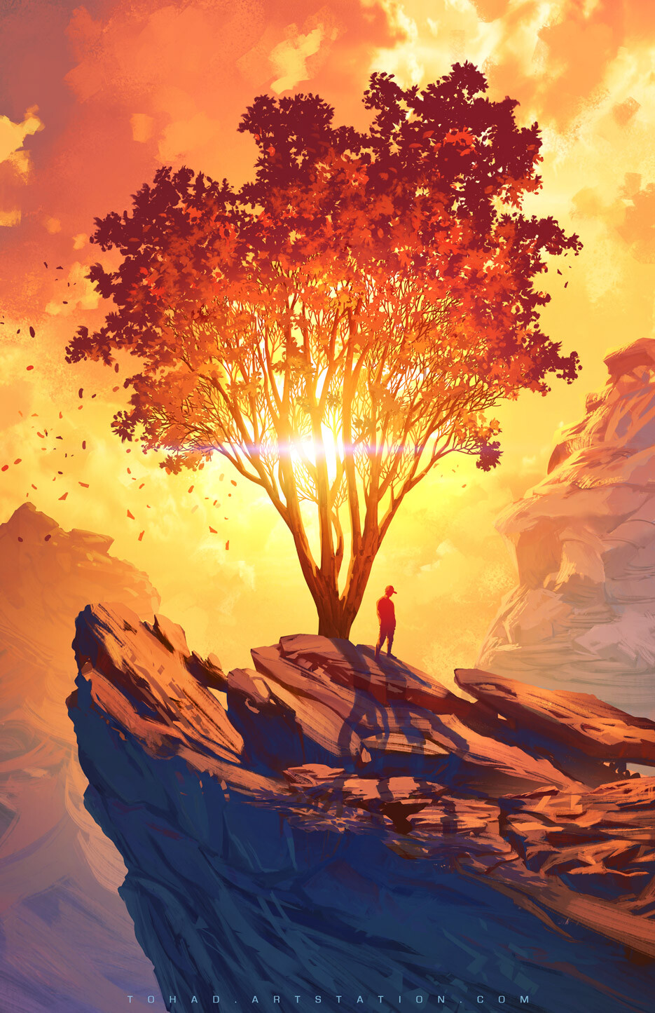 Artwork Fantasy Art Sunset Sylvain Sarrailh Digital Rocks Surreal 935x1445