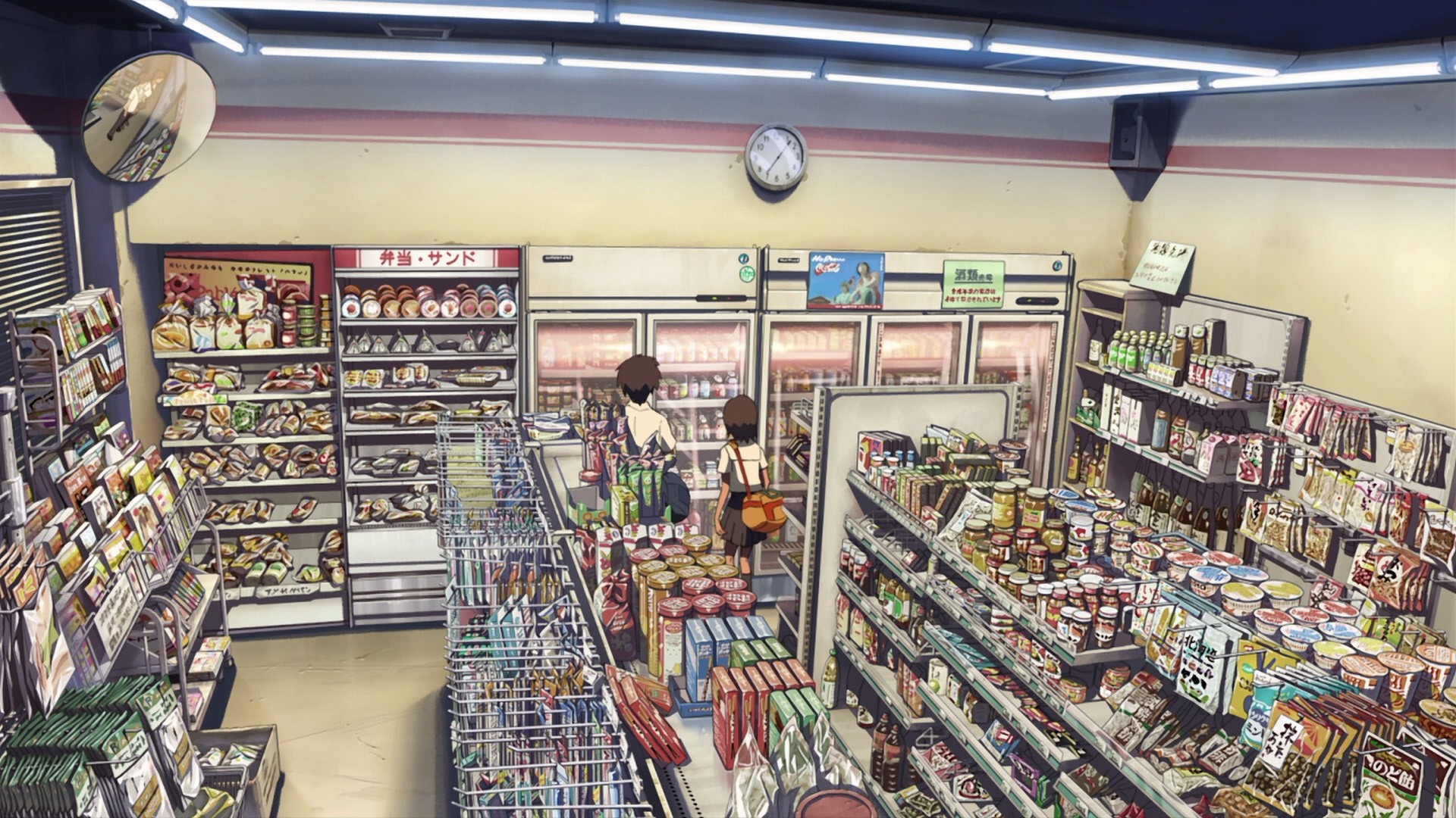 Makoto Shinkai 5 Centimeters Per Second Detailed Anime Super Market High Angle 1920x1080