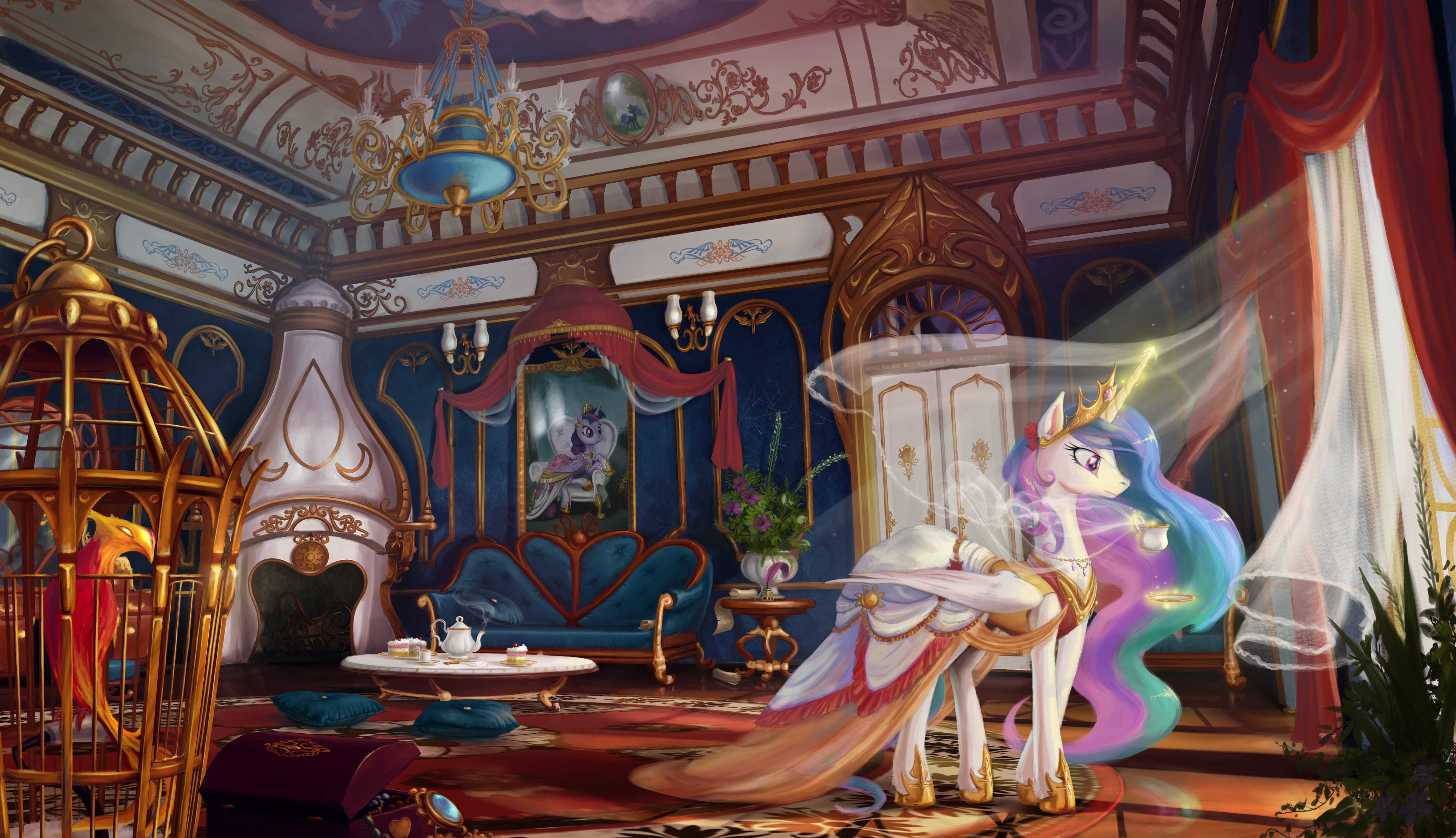 My Little Pony Princess Celestia Fantasy Art Interior 5255x3026
