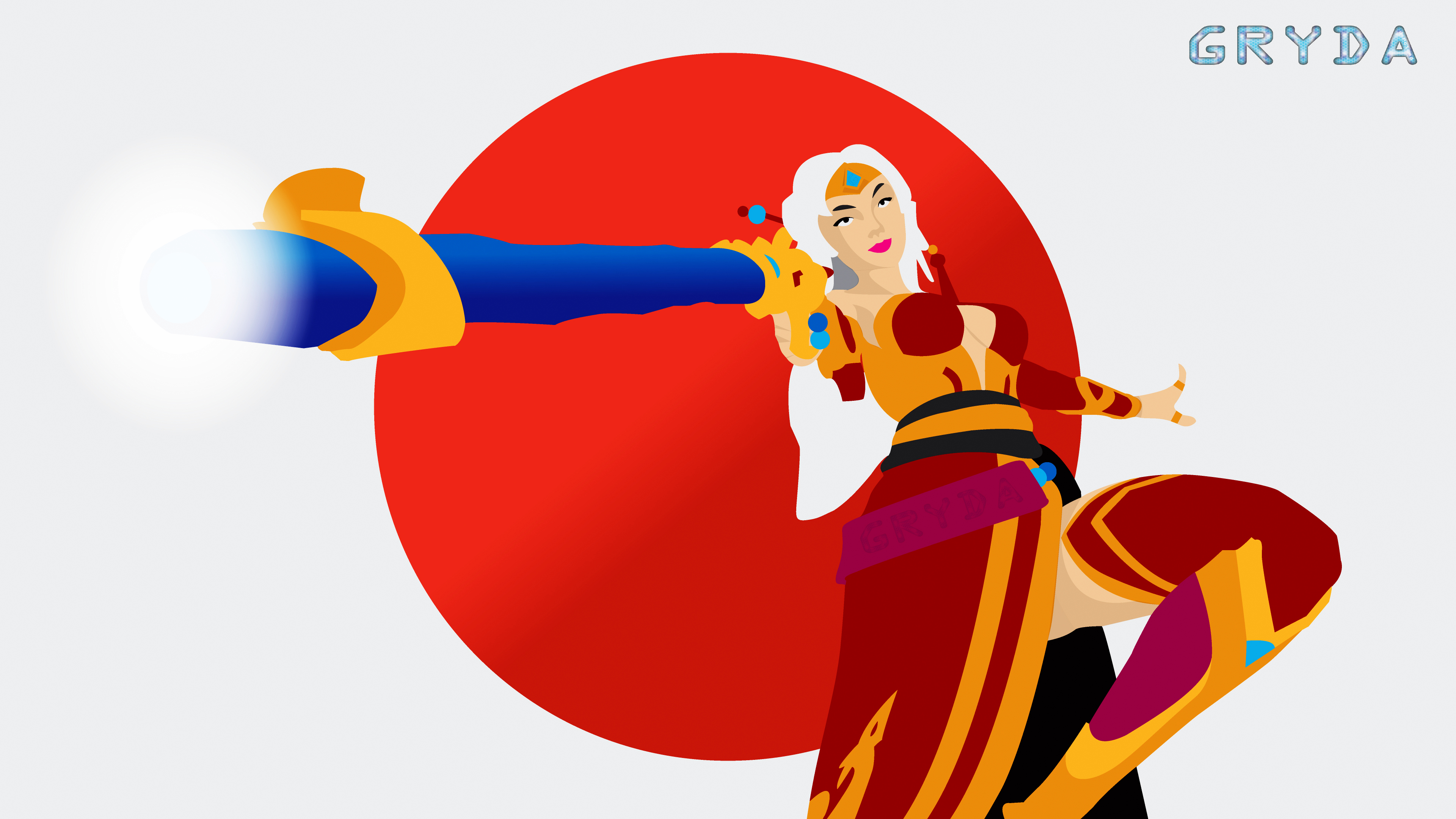Paladins Champions Of The Realm Adobe Illustrator Fan Art Video Games Women Japan Flag Gun White Hai 3840x2160