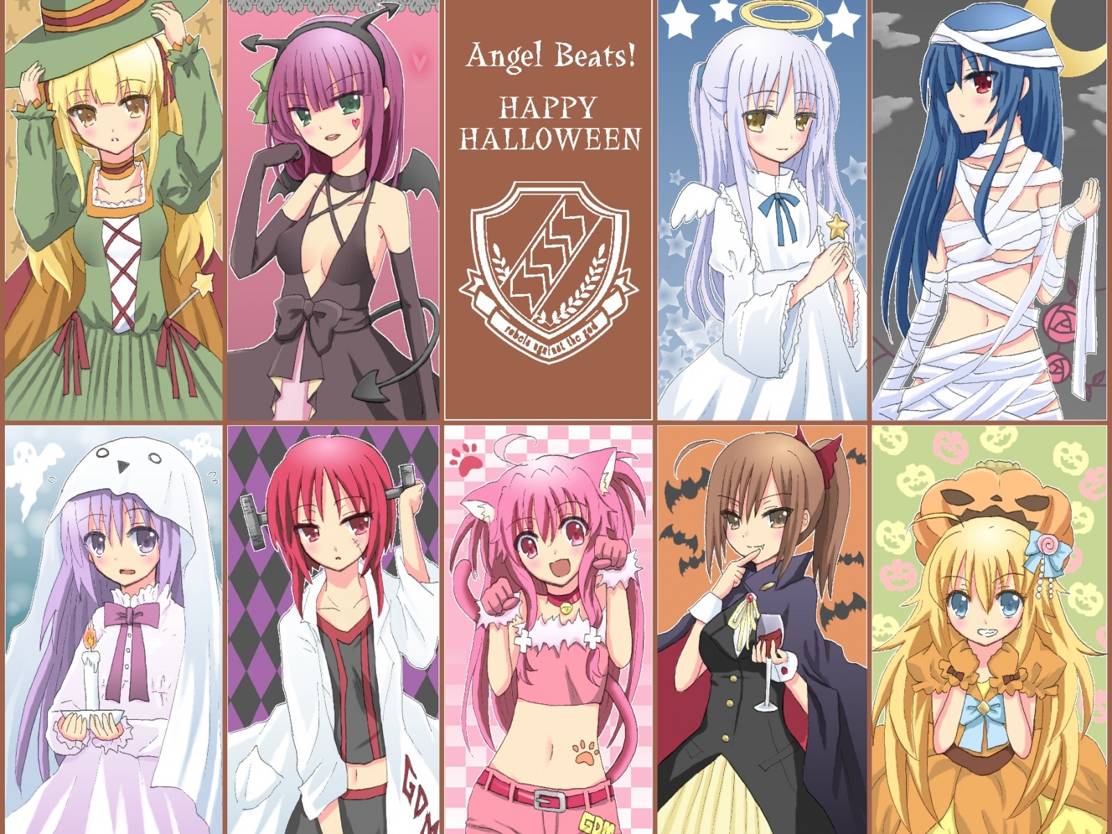 Angel Beats Anime Girls Tachibana Kanade Yui Angel Beats Nakamura Yuri Eri Shiina Collage 1600x1200