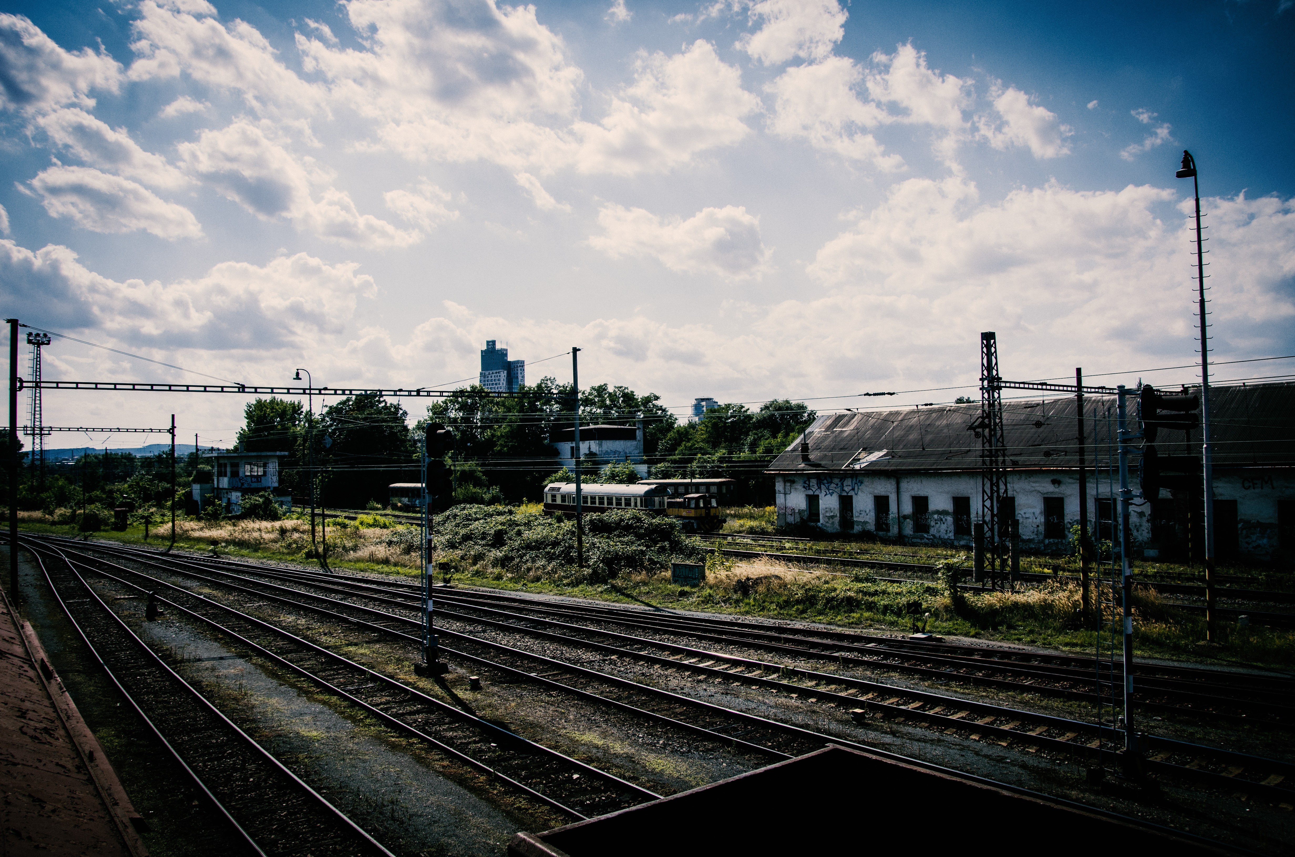 Train Train Station Old Rail Yard Ground Sky Clouds Pripyat HDR Ukraine Railway Ruin Abandoned 4928x3264