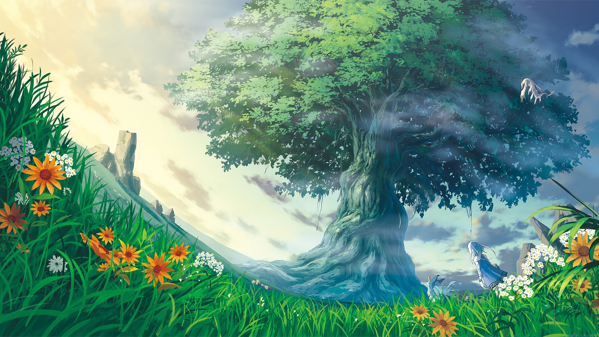 Original Characters Landscape Trees Mana Tree 1920x1080