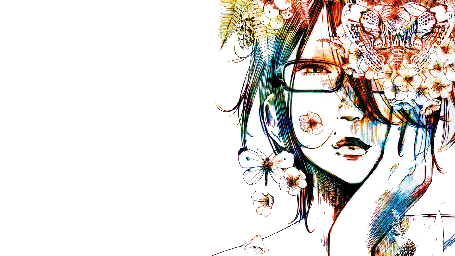 Anime Girls Manga Oyasumi Punpun Colorful Glasses Artwork 1920x1080