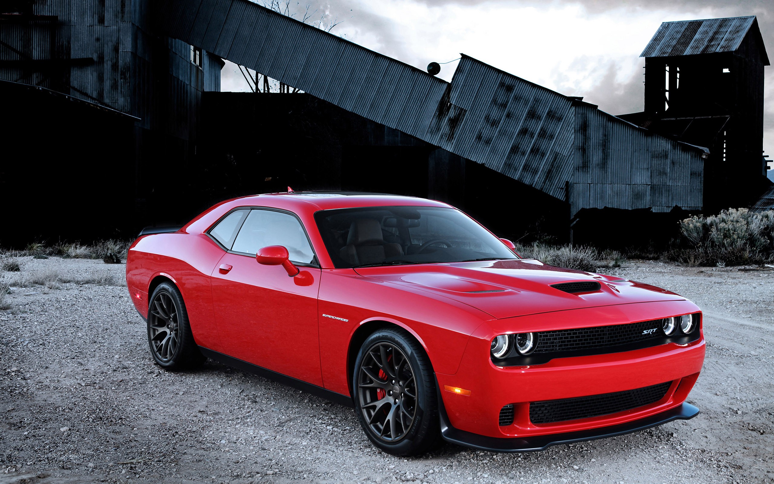 Dodge Challenger Hellcat Car Red Cars Vehicle 2560x1600