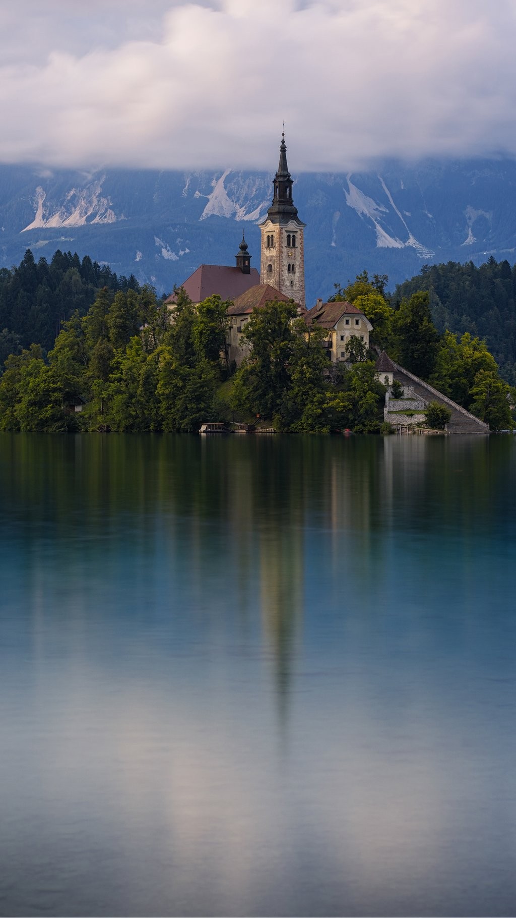 Architecture Building Portrait Display Church Slovenia Mountains Mist Lake Trees Island Reflection F 1024x1820