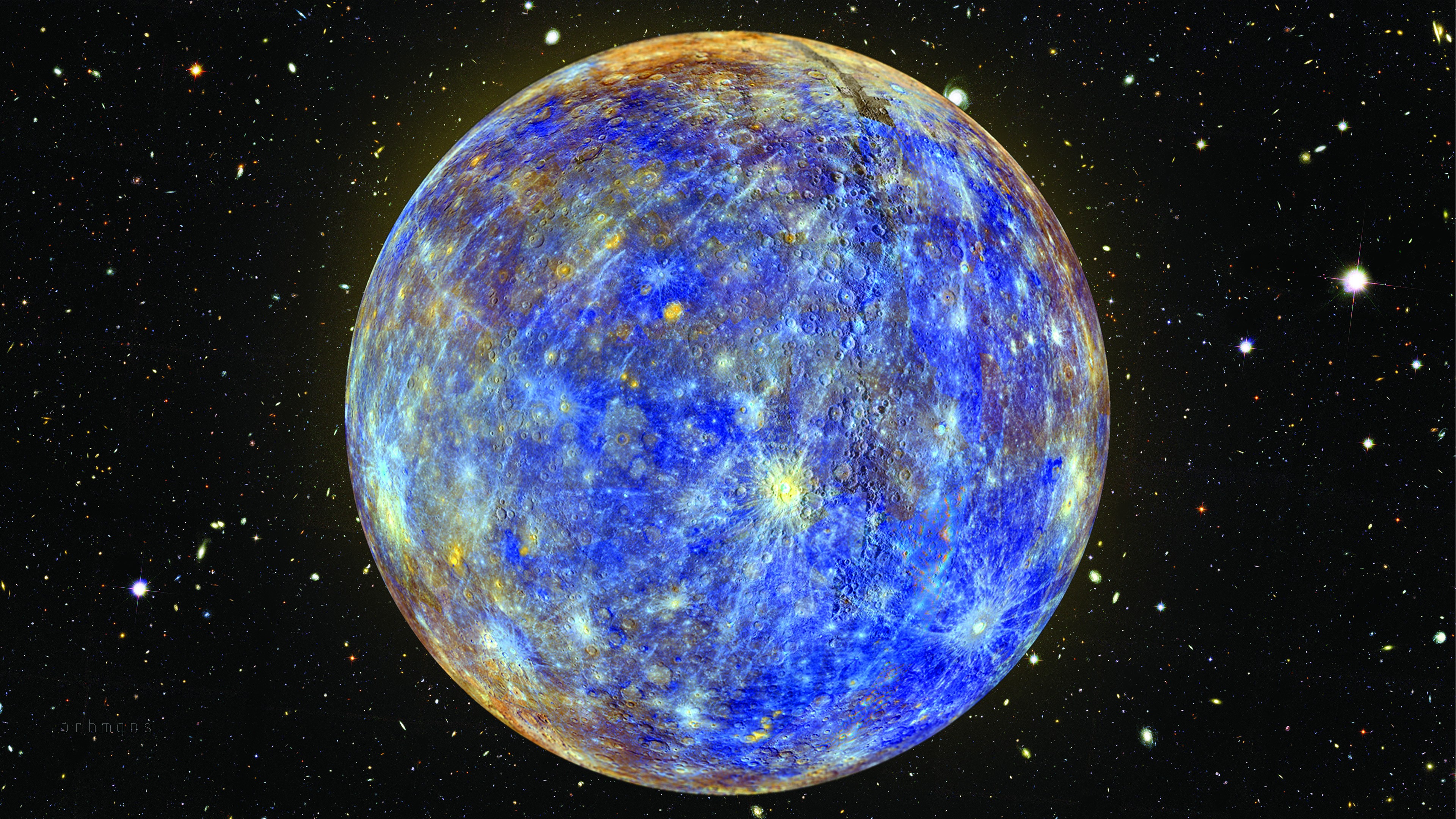 Hubble Deep Field Space Stars Blue Mercury NASA Planet Photoshop Spectrography 3840x2160