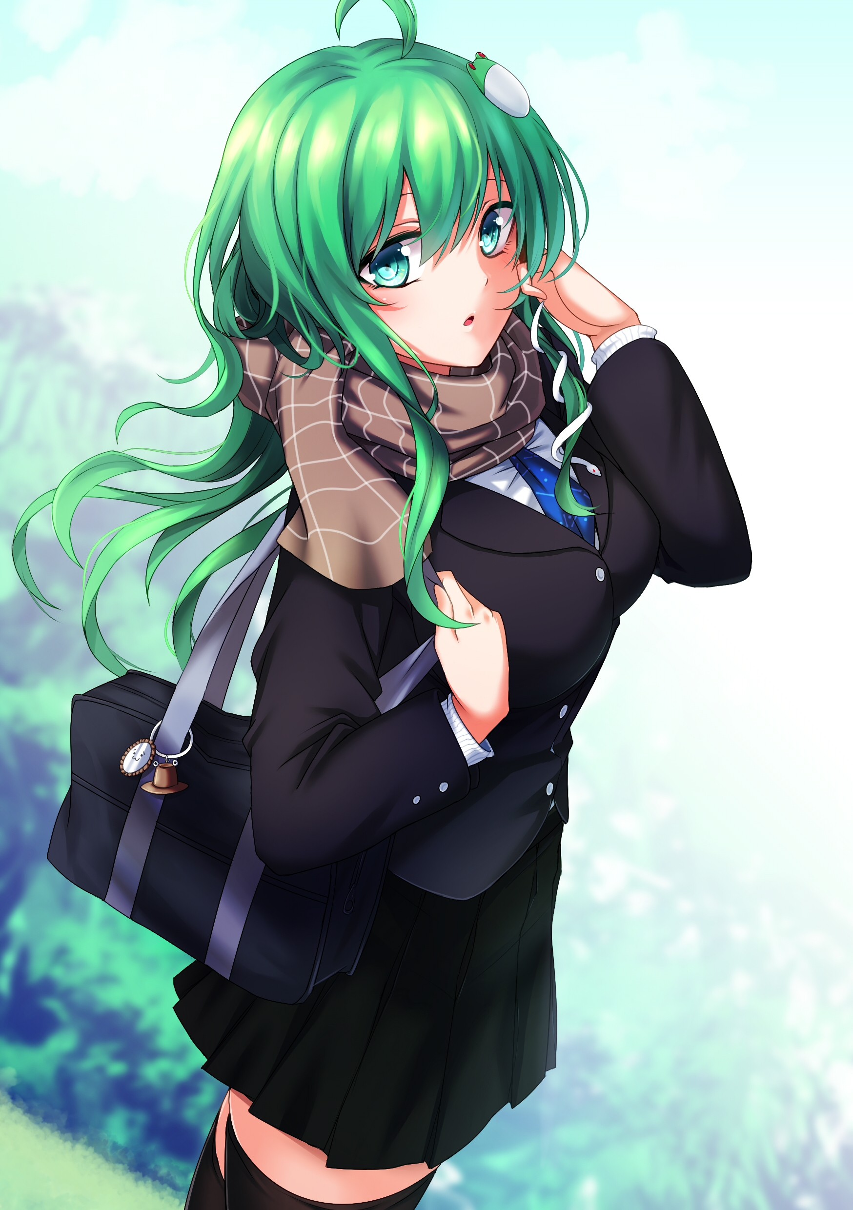 Anime Anime Girls Touhou Kochiya Sanae Long Hair Green Hair Aqua Eyes Skirt Wallpaper 3717