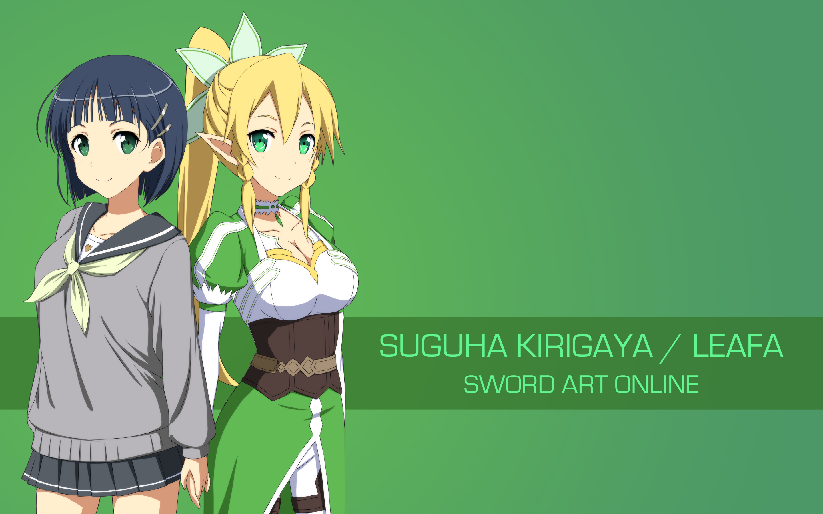 Sword Art Online Anime Girls Kirigaya Suguha Leafa Sword Art Online 2880x1800