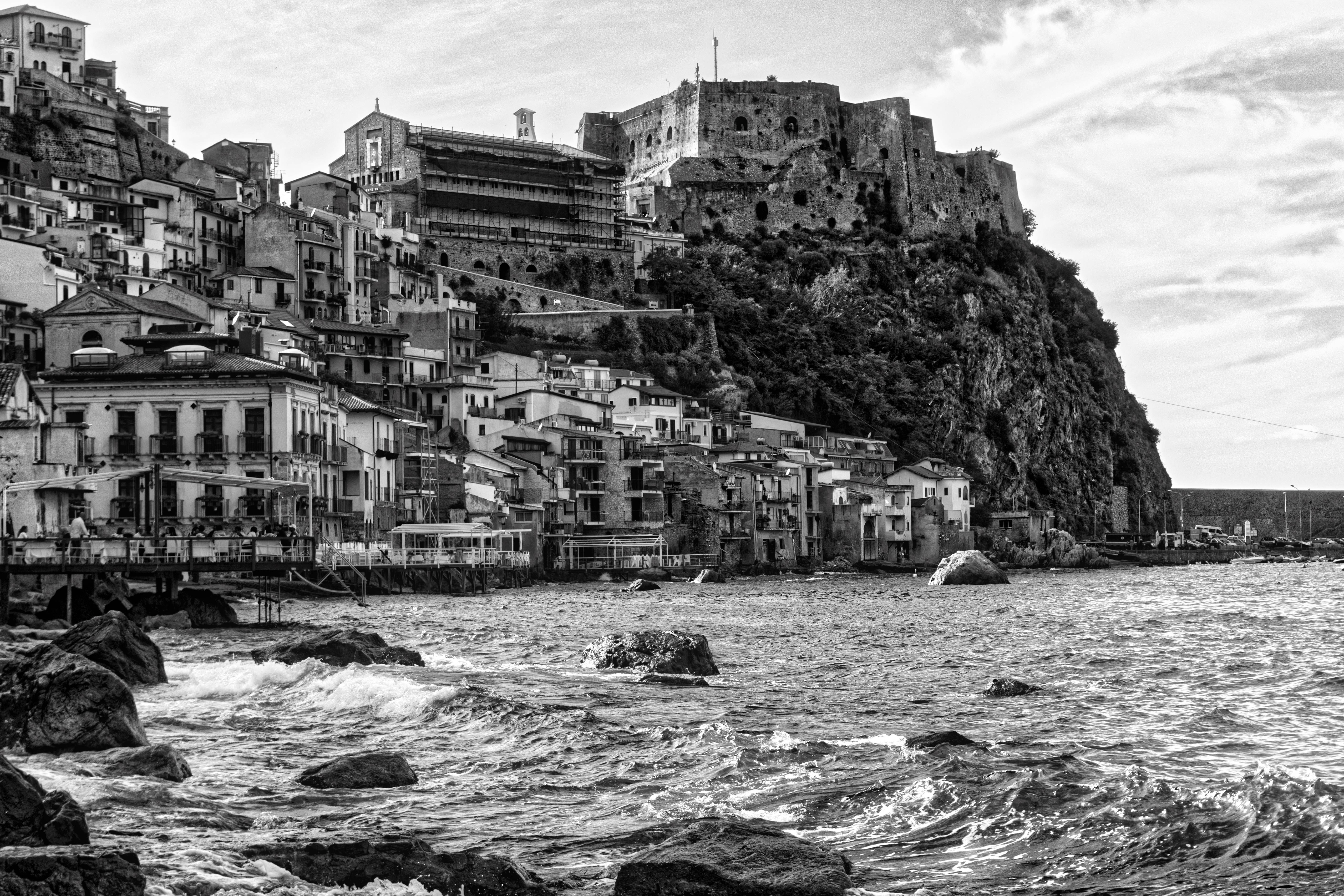 Scilla Calabria Sea Monochrome 5641x3761