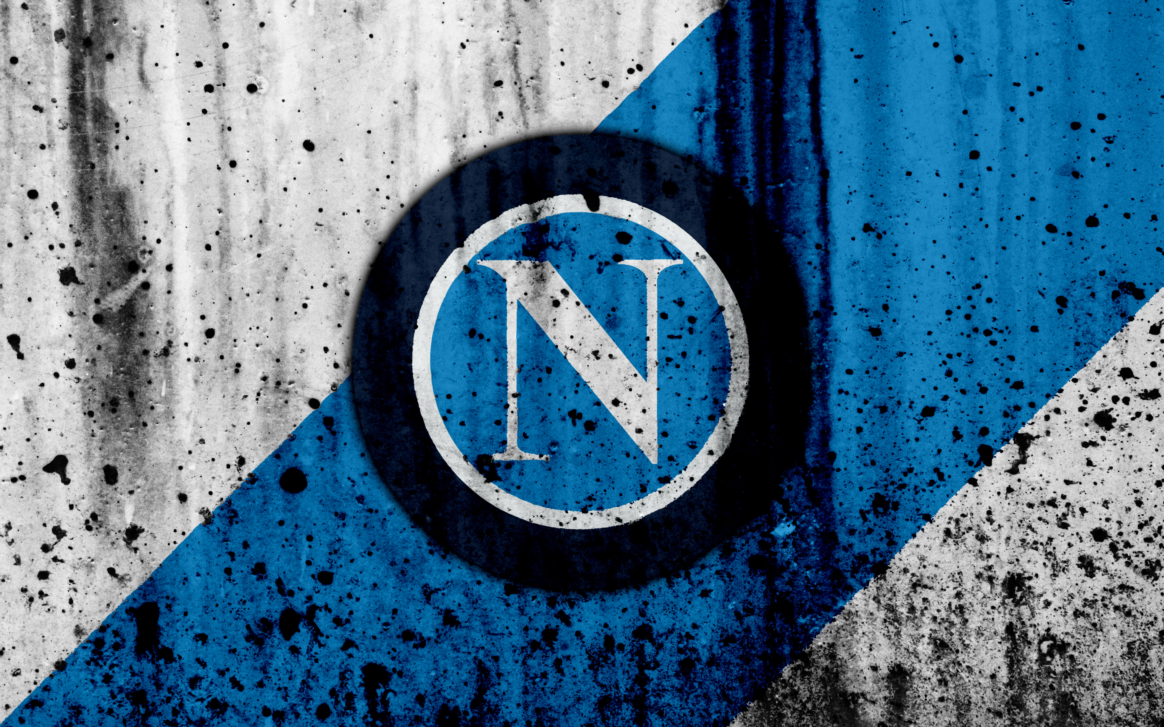 Naples Soccer Grunge Italy Blue 3840x2400