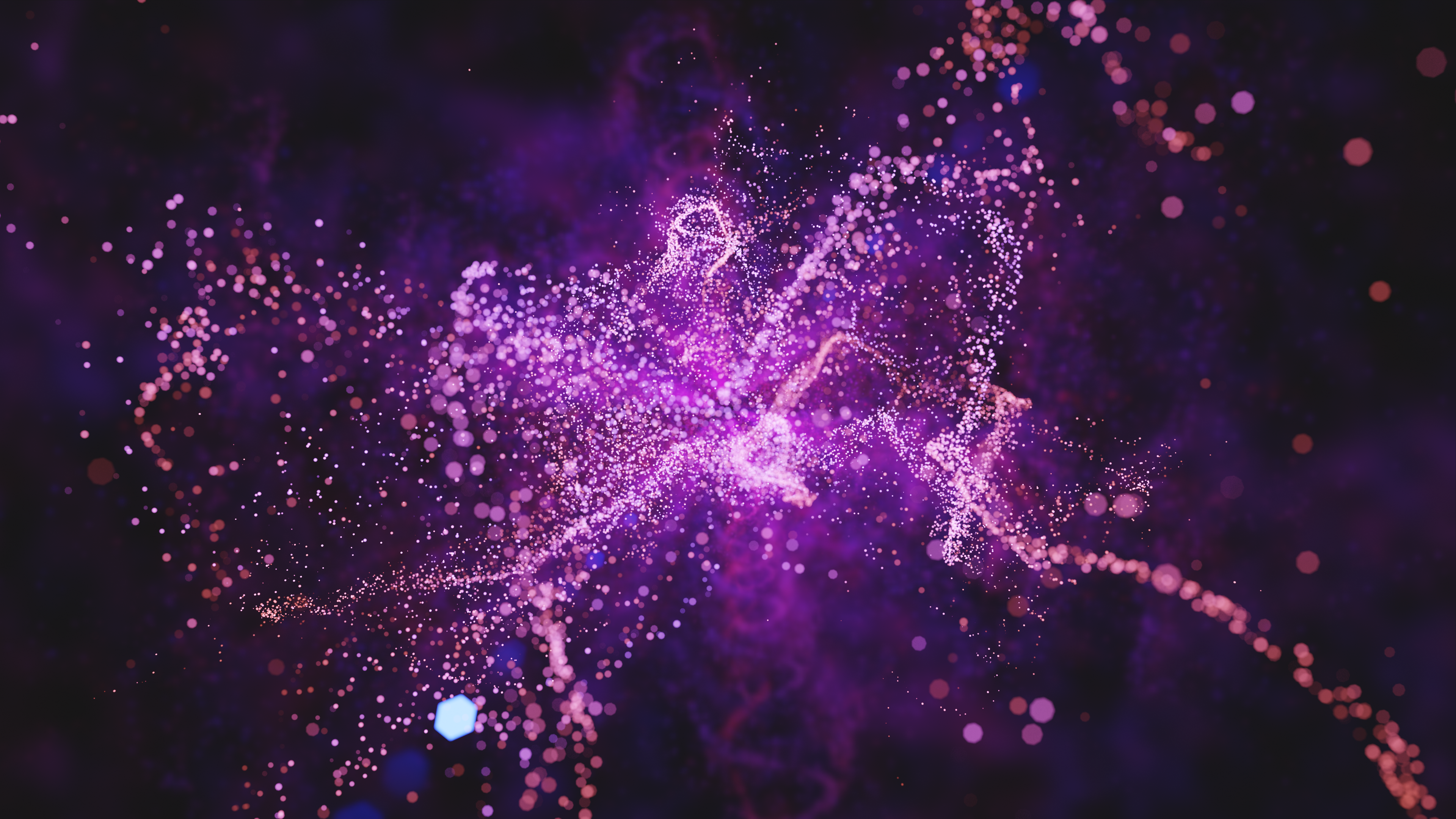 Bokeh Particle Abstract 3D 3D Abstract Purple 3840x2160