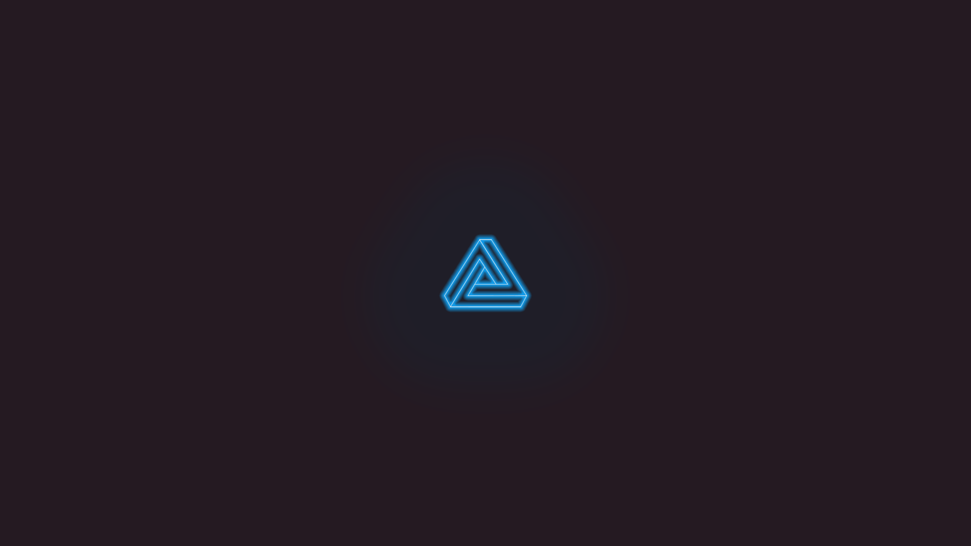 Blue Simple Photoshop Penrose Triangle Neon Cyan 1920x1080