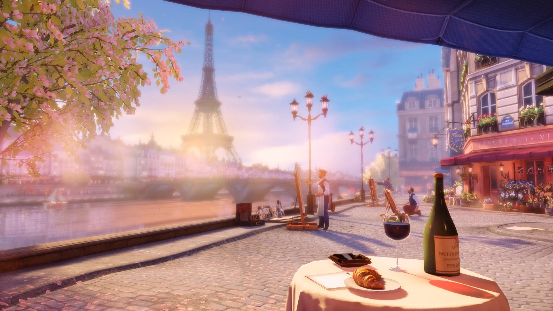 BioShock Infinite France Wine Croissants Eiffel Tower BioShock 1920x1080