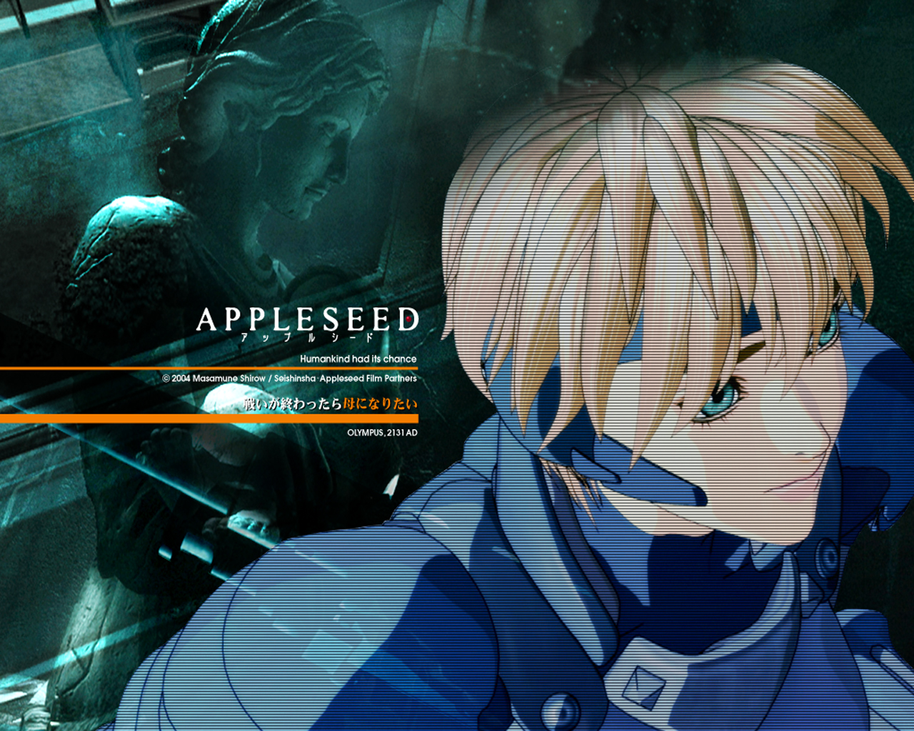 Appleseed Anime Artwork Blonde Blue Eyes 1280x1024