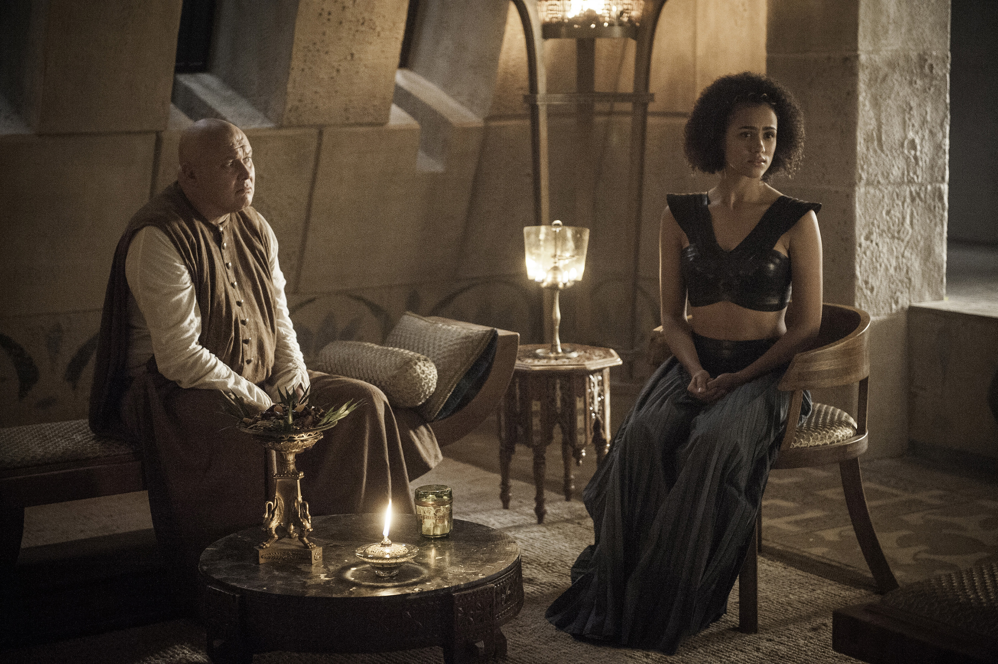 Nathalie Emmanuel Missandei Game Of Thrones Game Of Thrones Conleth Hill Lord Varys 3300x2196