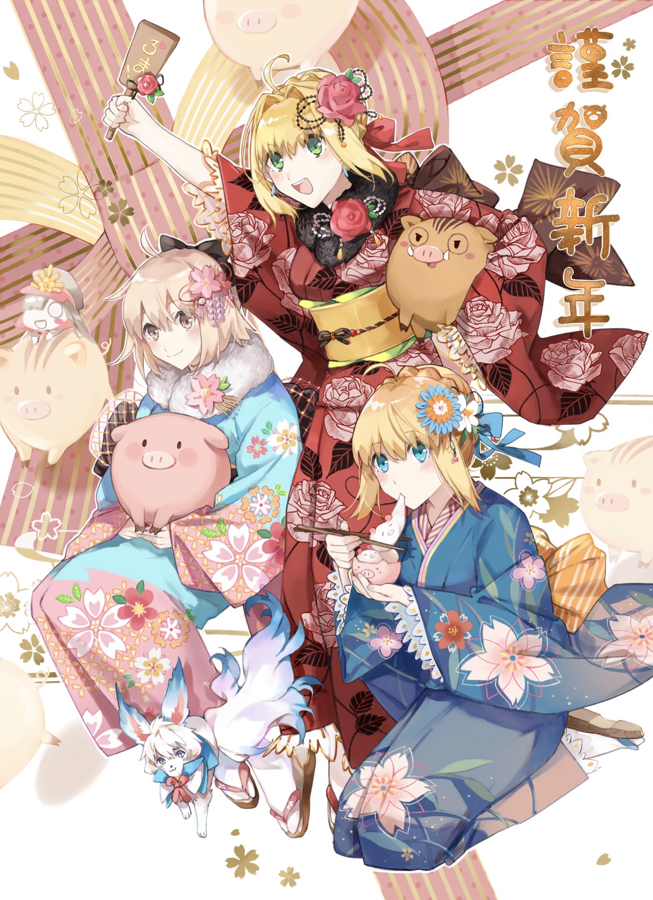 Anime Girls Anime Fate Grand Order Souji Okita Fate Artoria Pendragon Nero Claudius Fou Fate Grand O 1310x1806