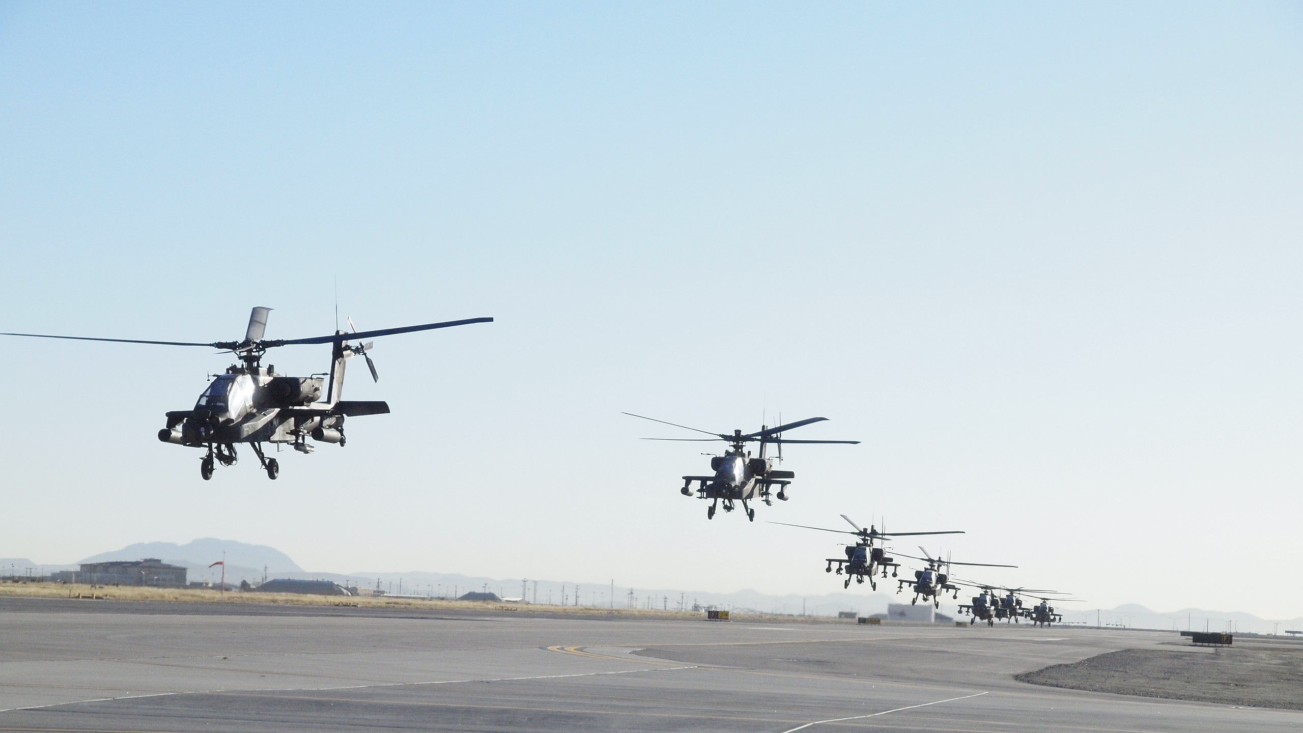 Military Military Aircraft Boeing AH 64 Apache Helicopters Gunships 2560x1440