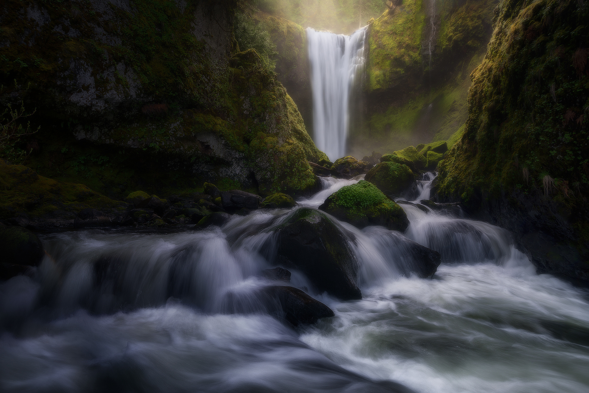 Waterfall Falls Creek Falls Washington State Canyon Stream 2048x1367