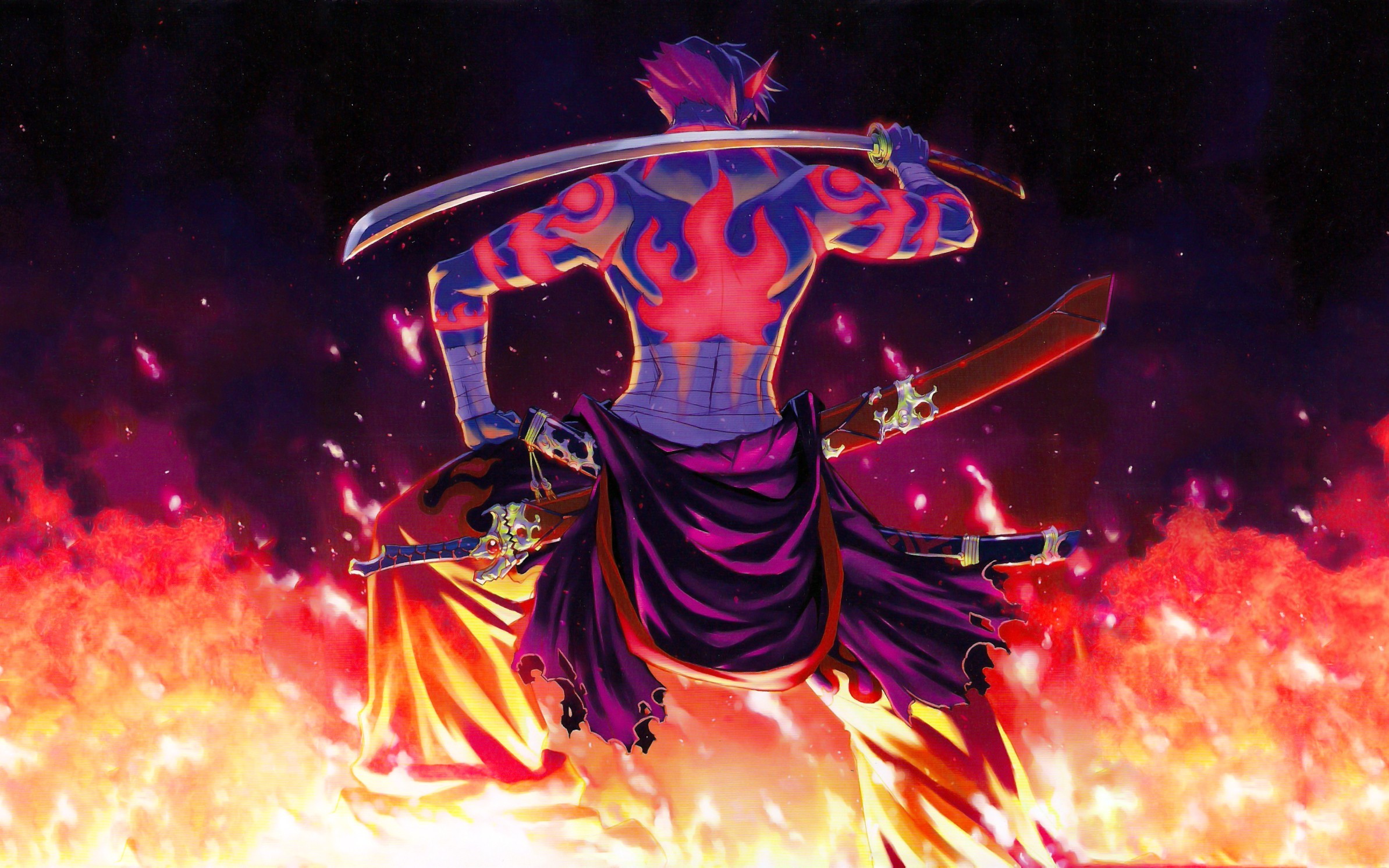 Tengen Toppa Gurren Lagann Kamina Anime Warrior Sword Fire 2387x1492