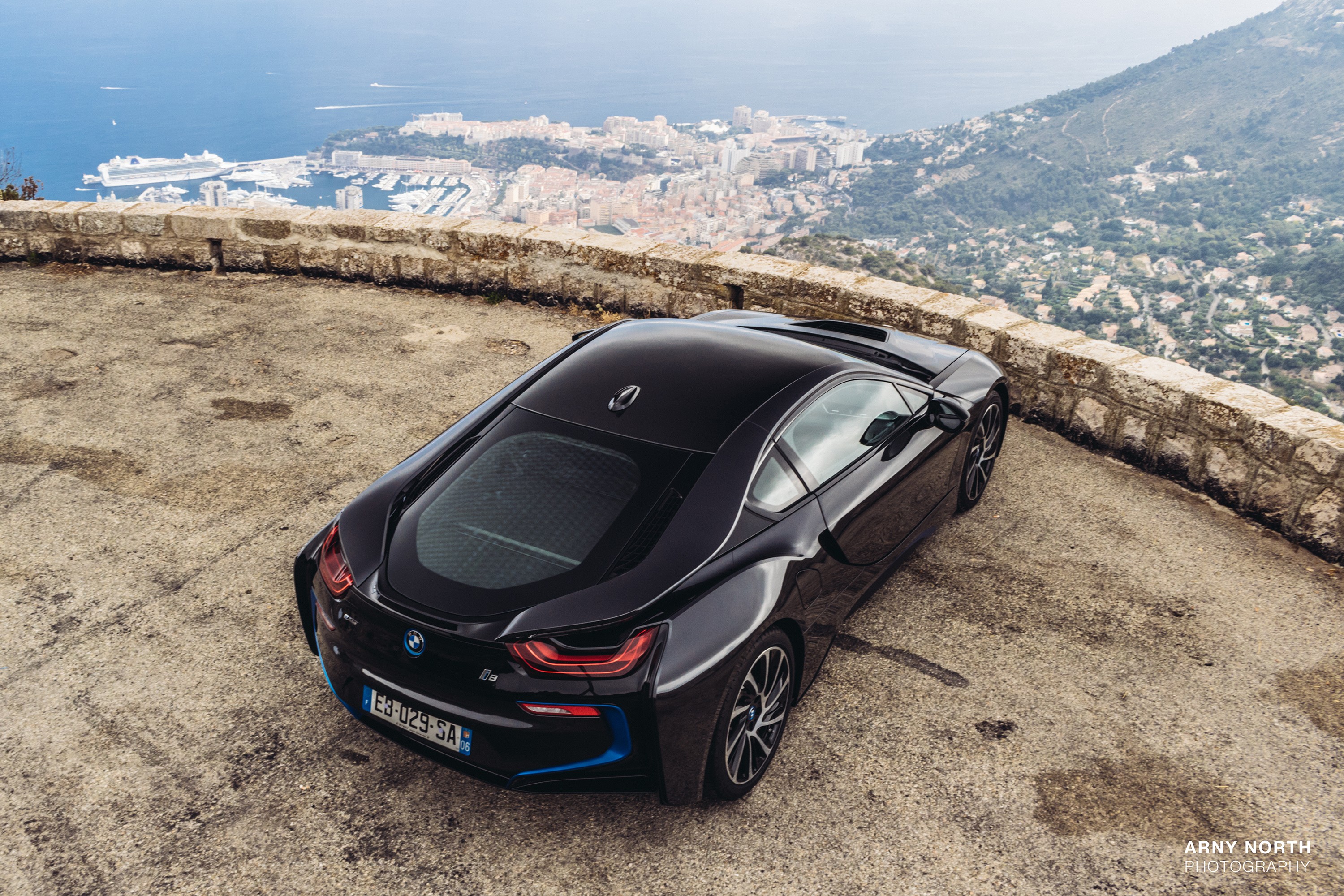 BMW I8 Black Cars Sports Car Monaco Arny North High Angle 3000x2000