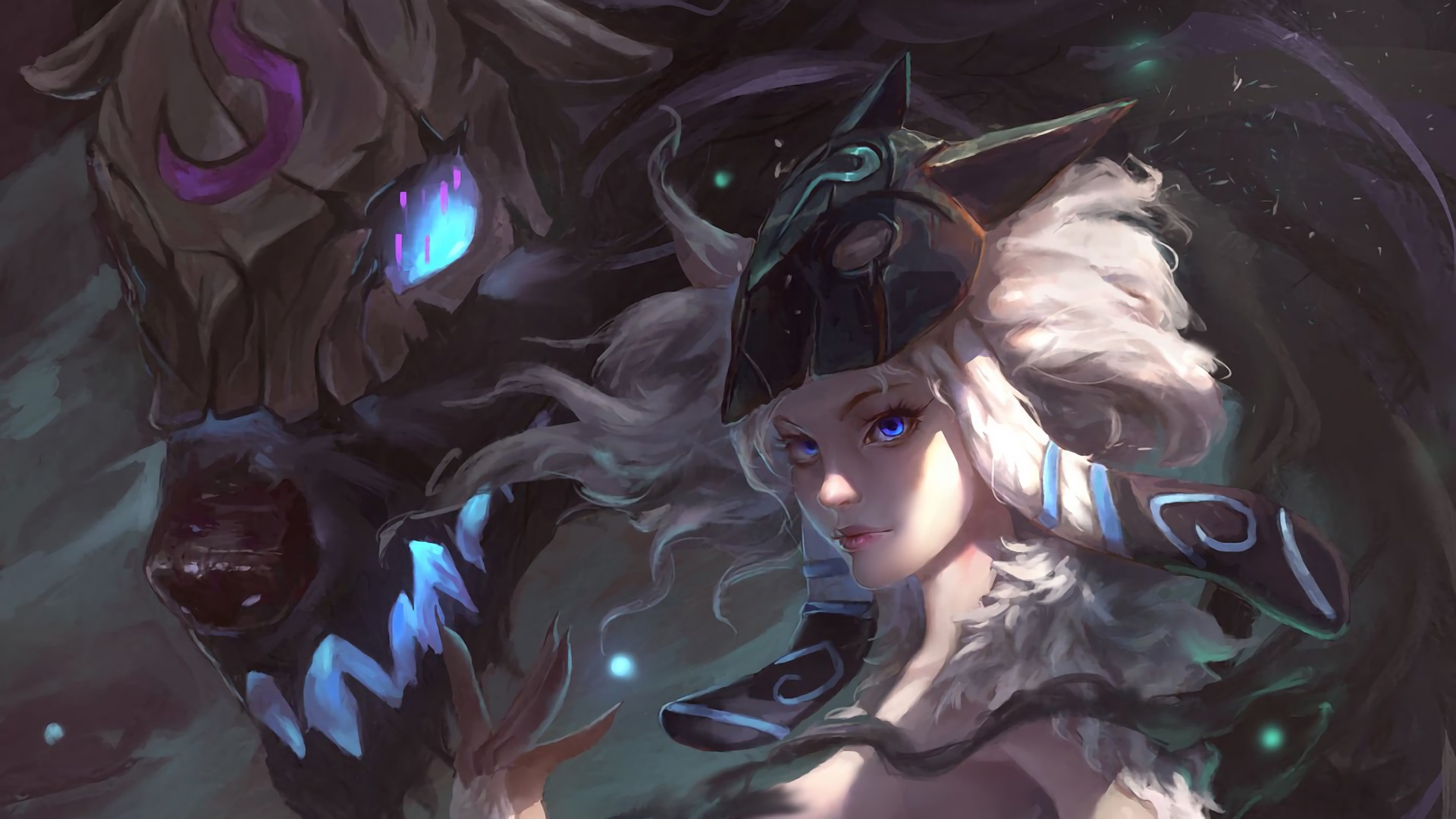 Kindred Video Games Fantasy Art Women Blue Eyes 1920x1080