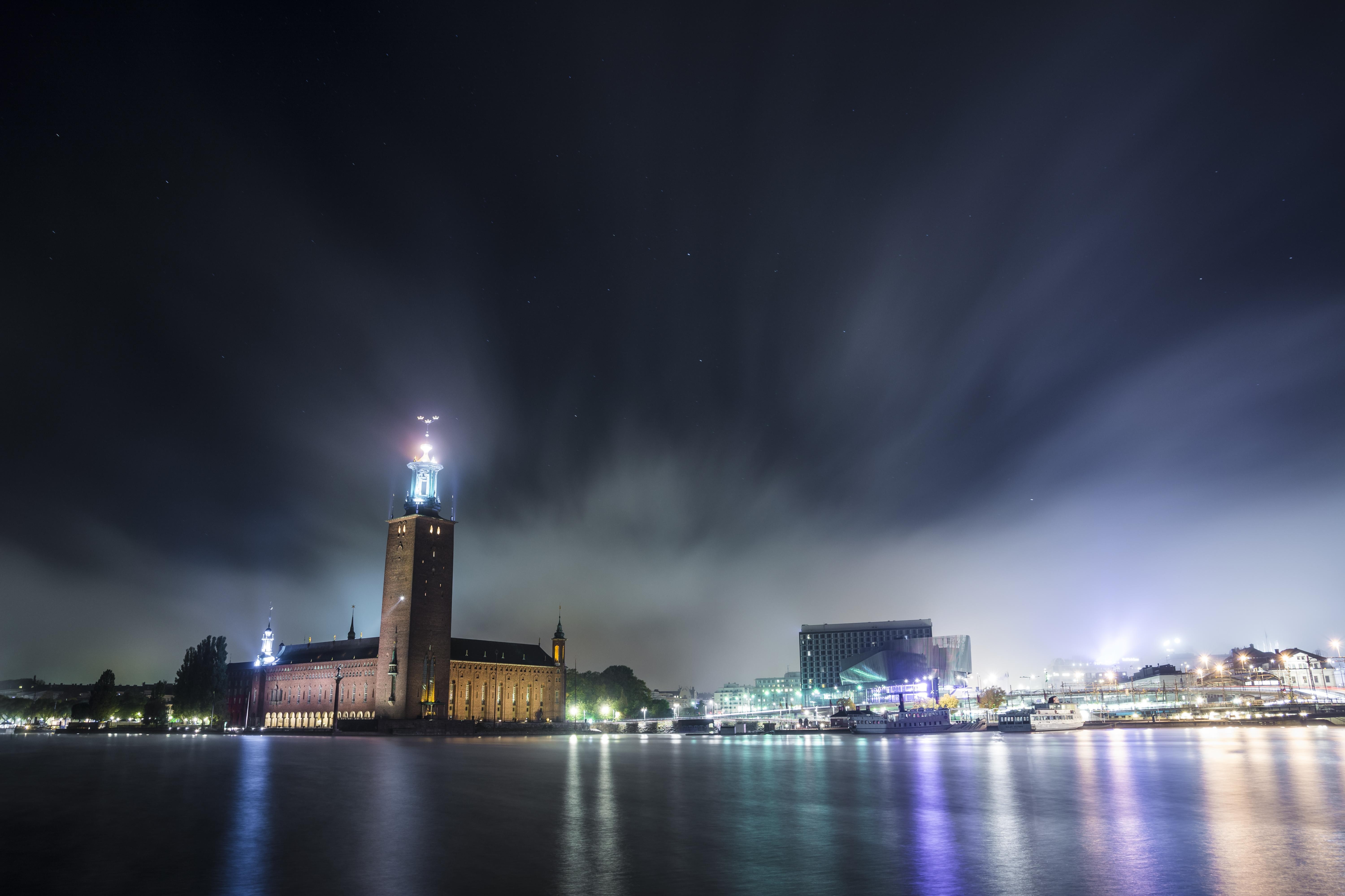 Stockholm Cityscape Sky City Night 6000x4000