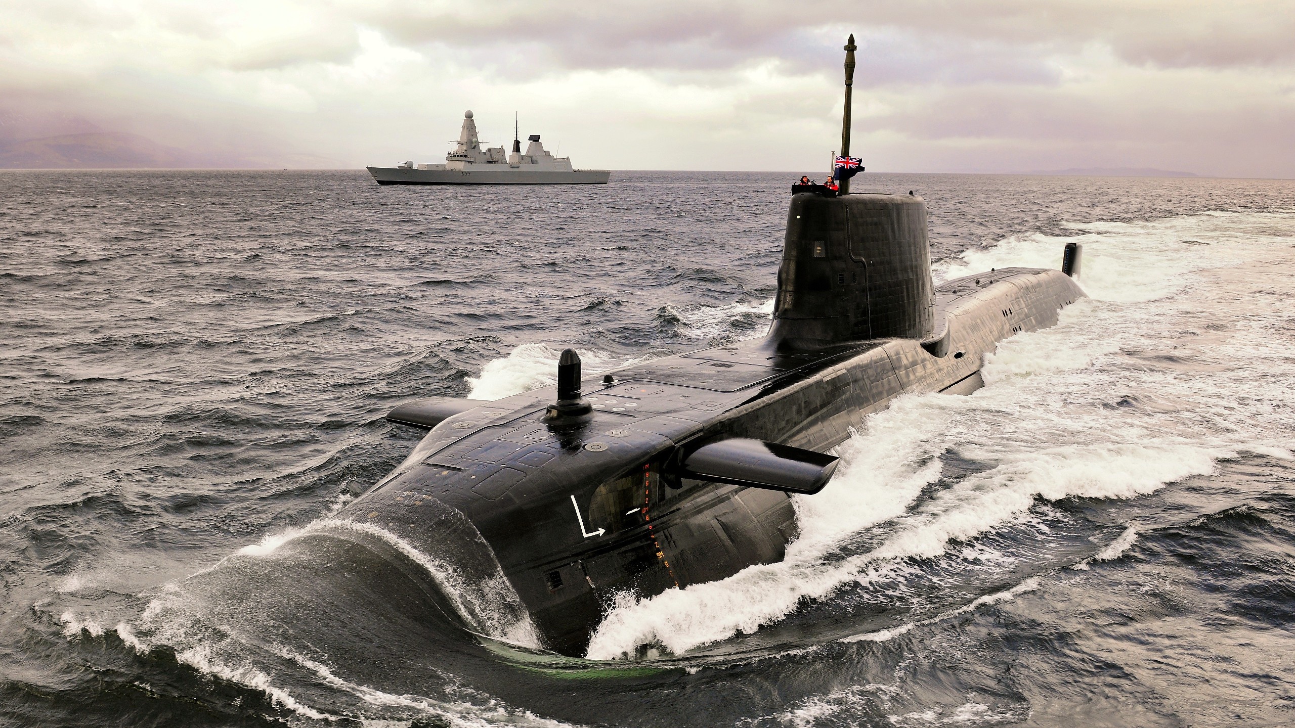 Military Submarine Navy Astute Class Submarine Royal Navy Destroyer Ship 2560x1440