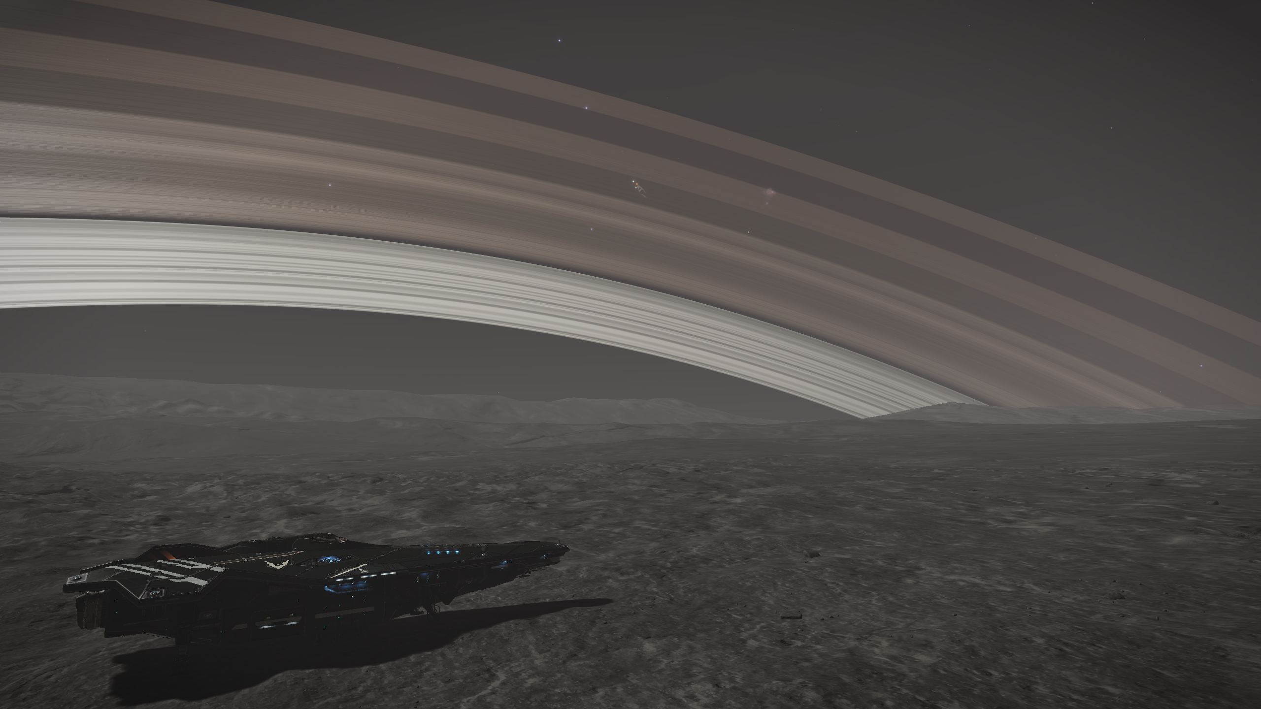 Elite Dangerous Planet Planetary Rings Anaconda Spaceship Spaceship Space Simulator 2560x1440