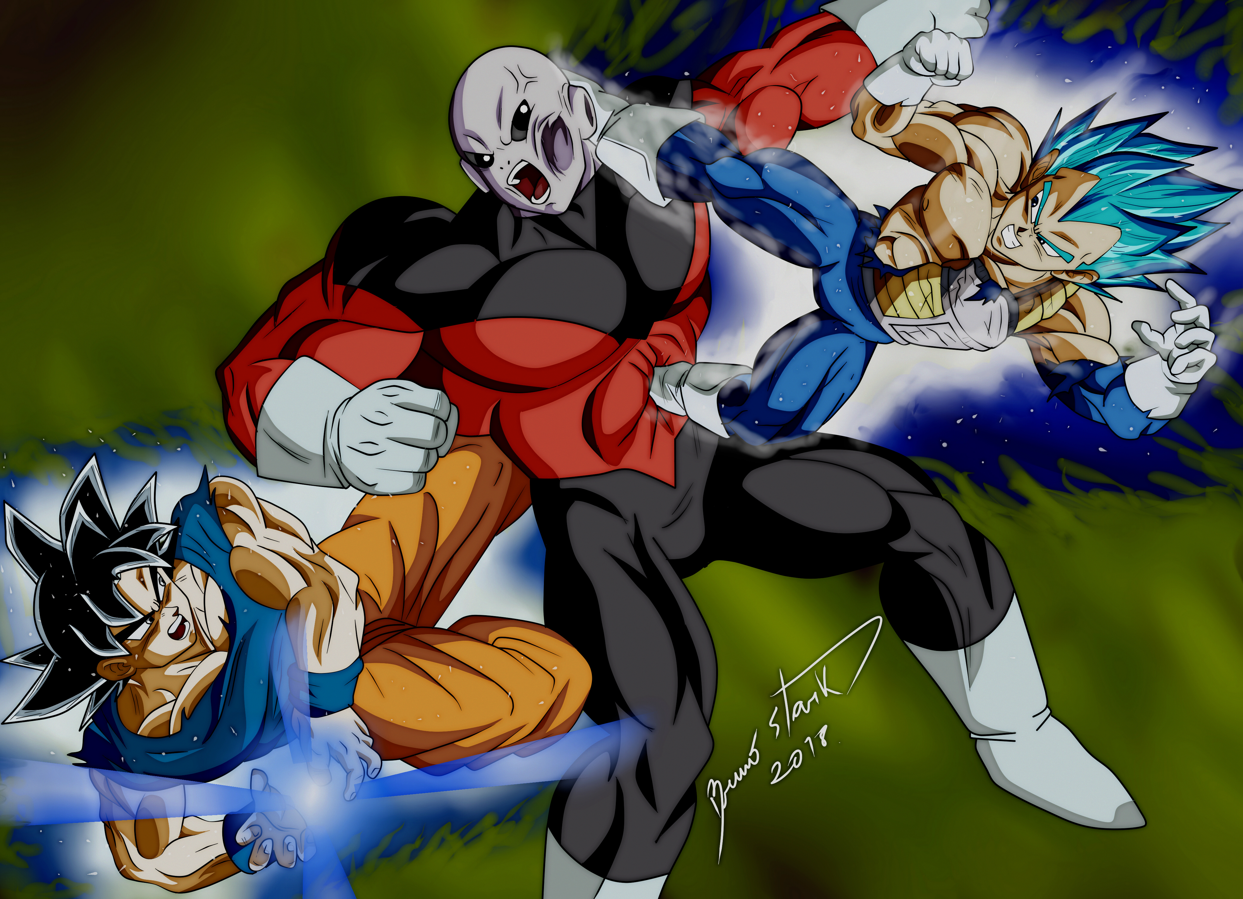 Super Saiyan Blue Son Goku Vegeta Jiren Dragon Ball Dragon Ball Super 4150x3000