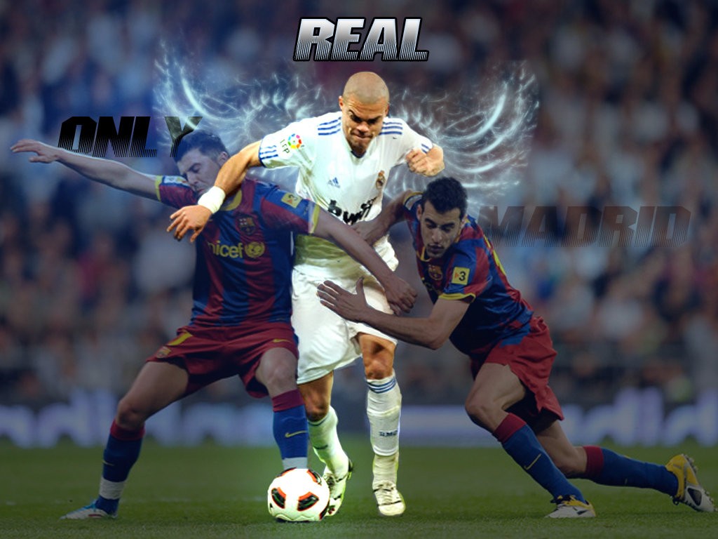 Soccer Pepe David Villa Real Madrid FC Barcelona Sport 1024x768