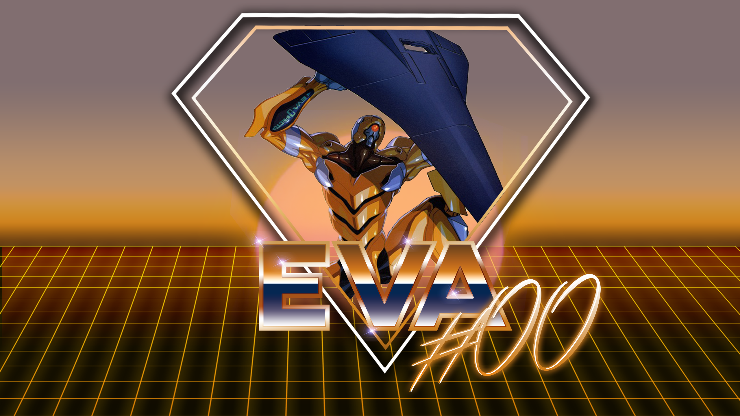 Neon Genesis Evangelion EVA Unit 00 Anime Neon Vaporwave 2560x1440