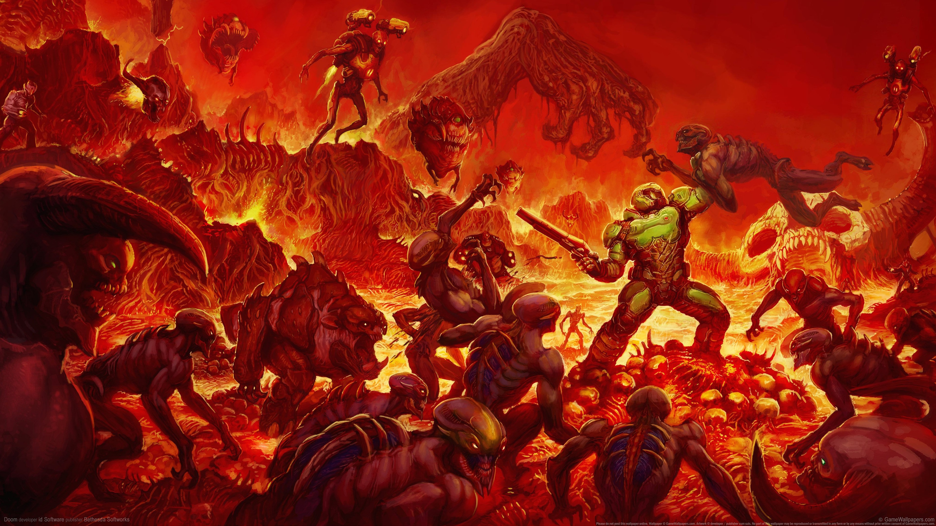 Doom Game Video Games Video Game Art Hell Id Software Bethesda Softworks 3840x2160