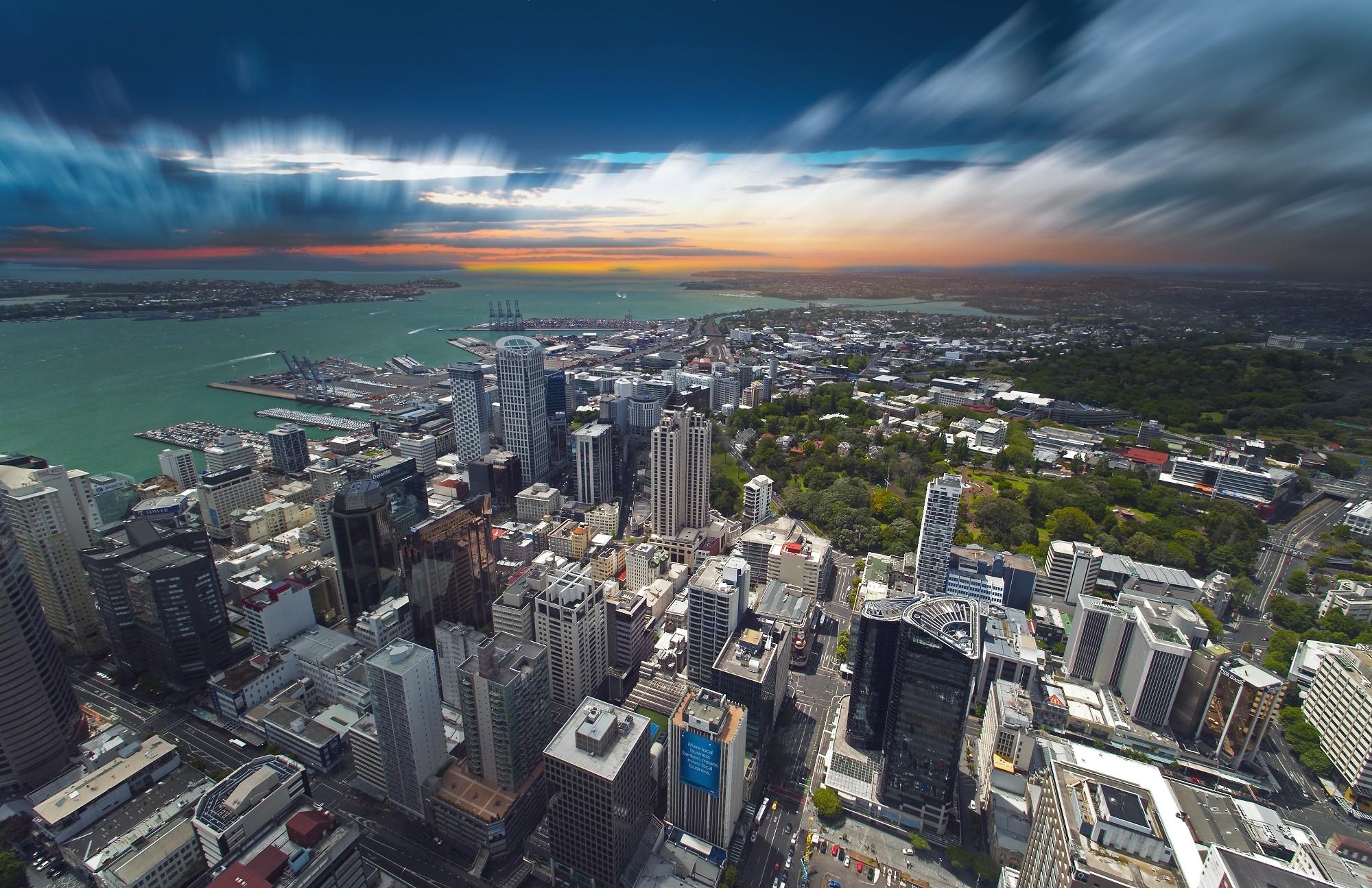 Cityscape Building Sea Auckland 2000x1295
