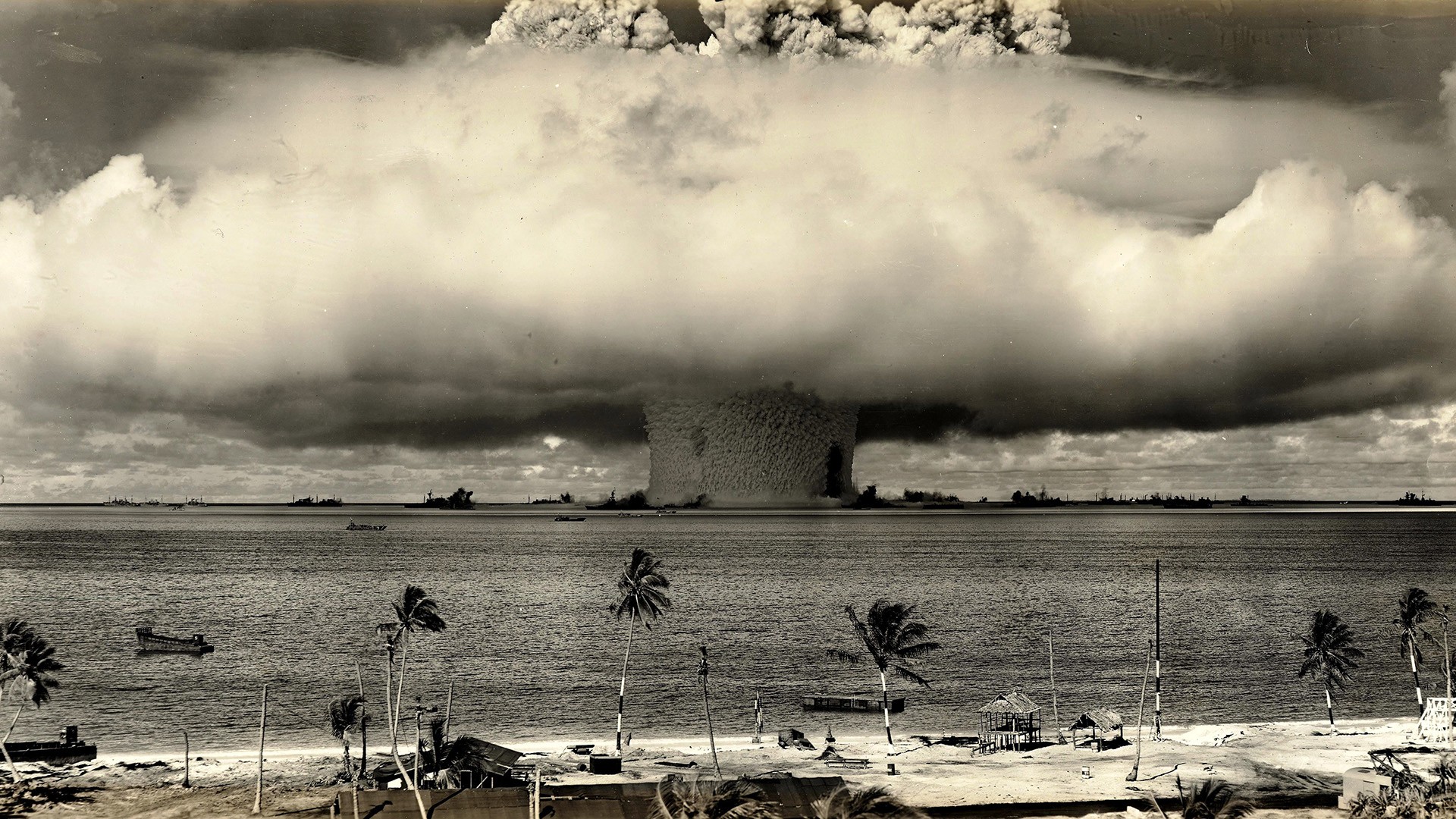 Bikini Atoll Nuclear Atomic Bomb History Vintage Photography 1920x1080