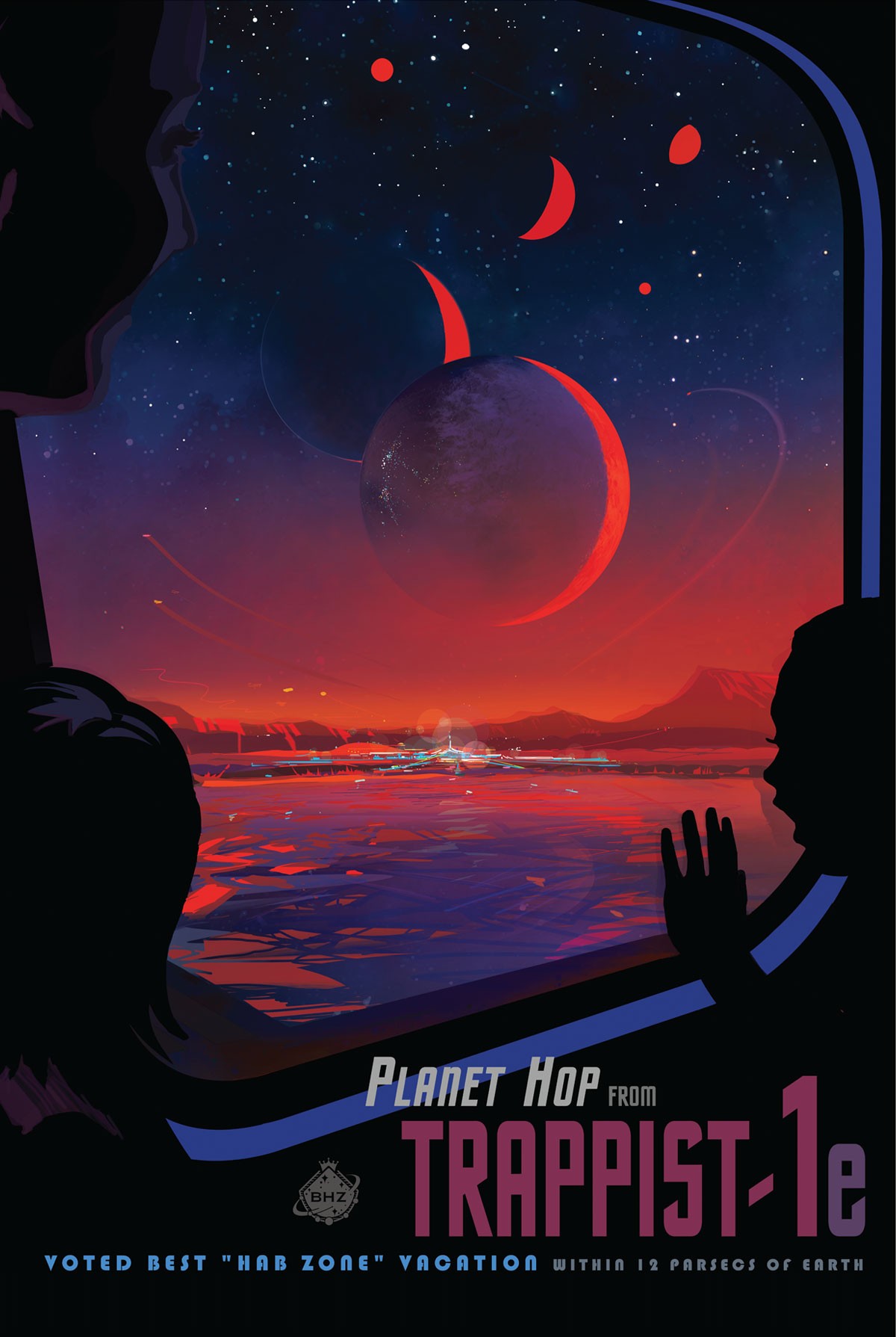 Planet Space NASA JPL Jet Propulsion Laboratory Poster Trappist 1e 1200x1789