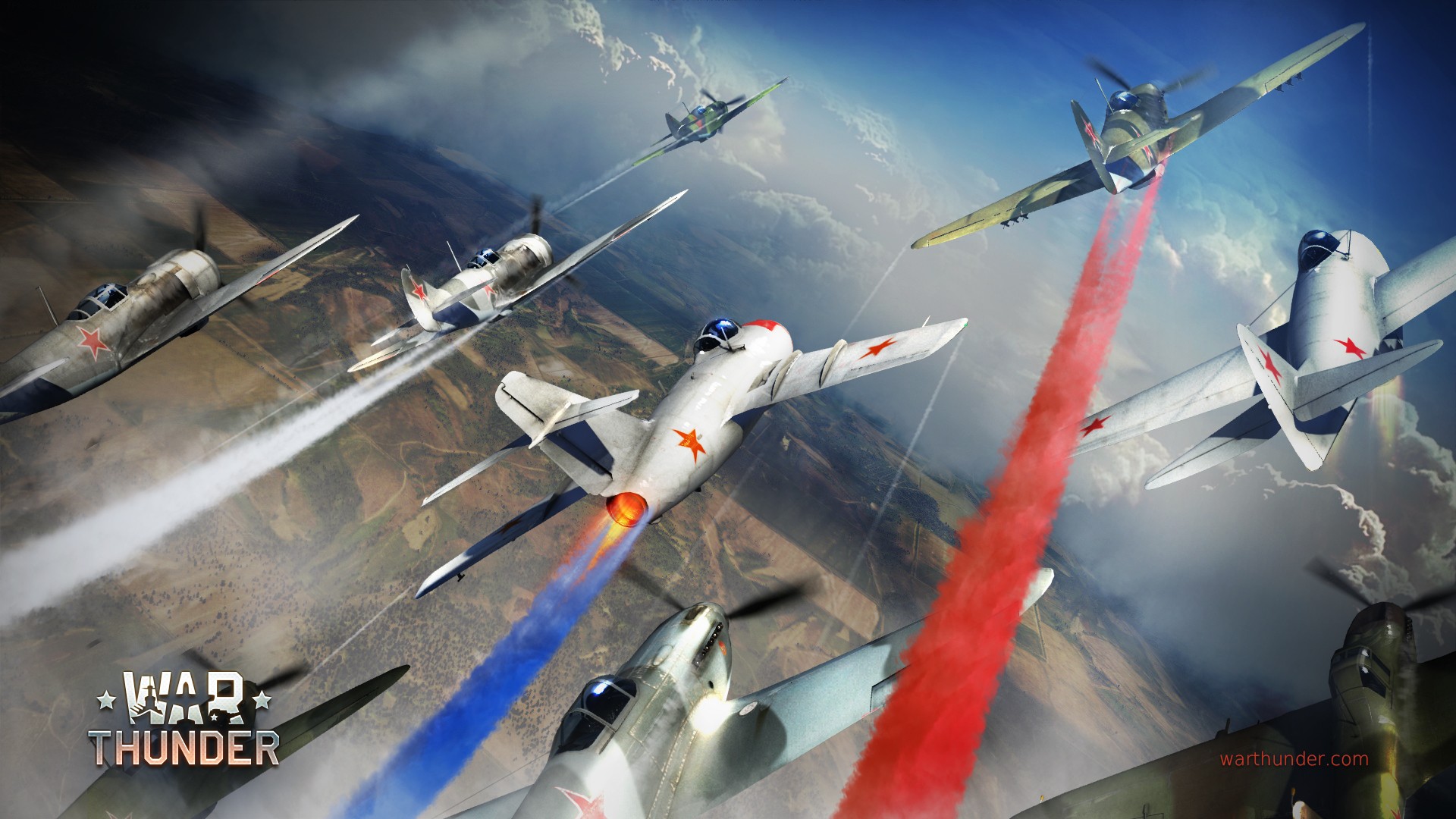 War Thunder Russia Airplane Gaijin Entertainment Contrails Video Games 1920x1080