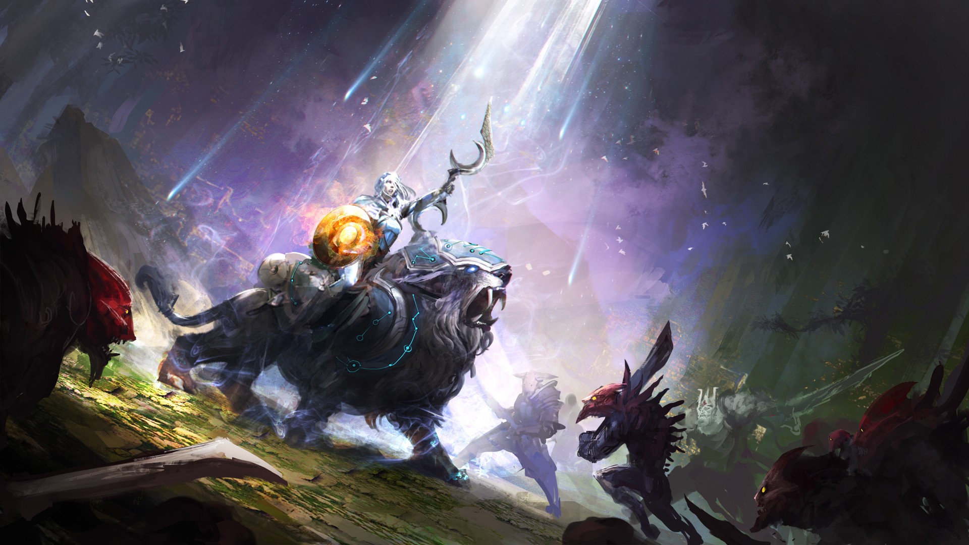 Dota 2 Luna Creature Artwork Fighting 1920x1080