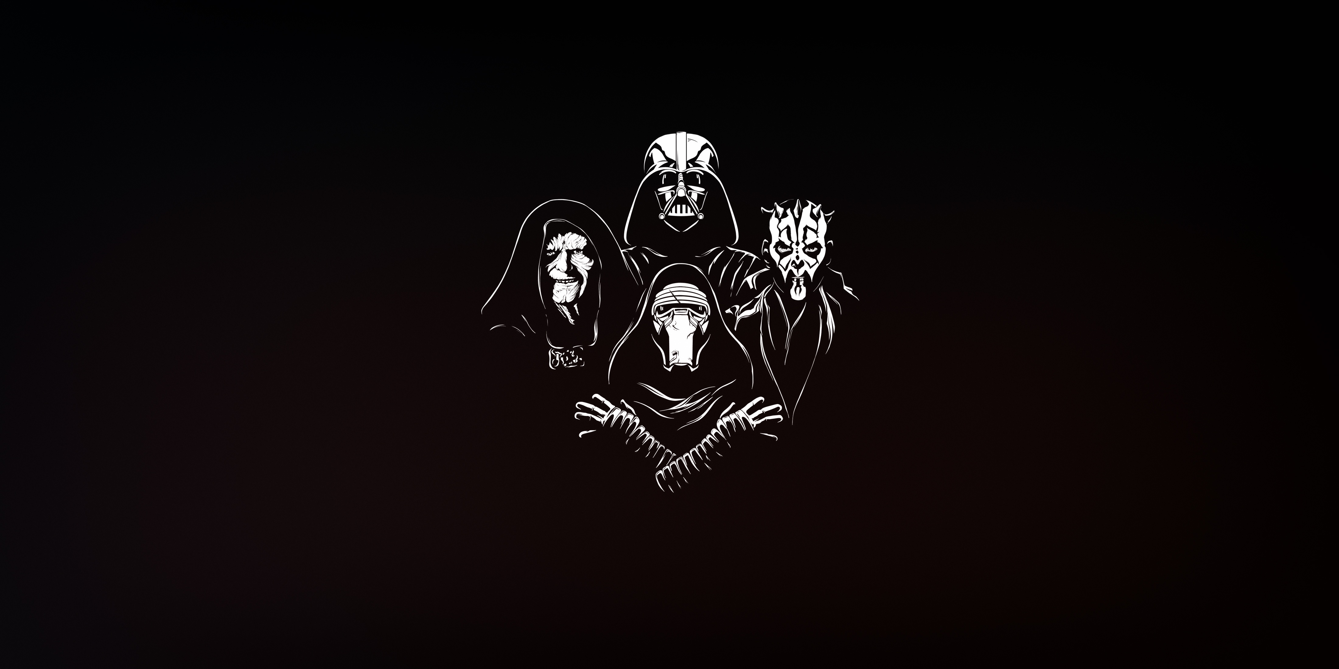Minimalism Sith Star Wars Artwork Simple Background Darth Maul Emperor Palpatine Darth Vader Kylo Re 4400x2200