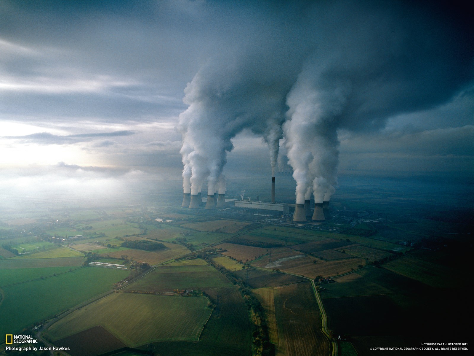 Factory Smoke National Geographic Field Cooling Towers Drax Power Station Coal 1600x1200