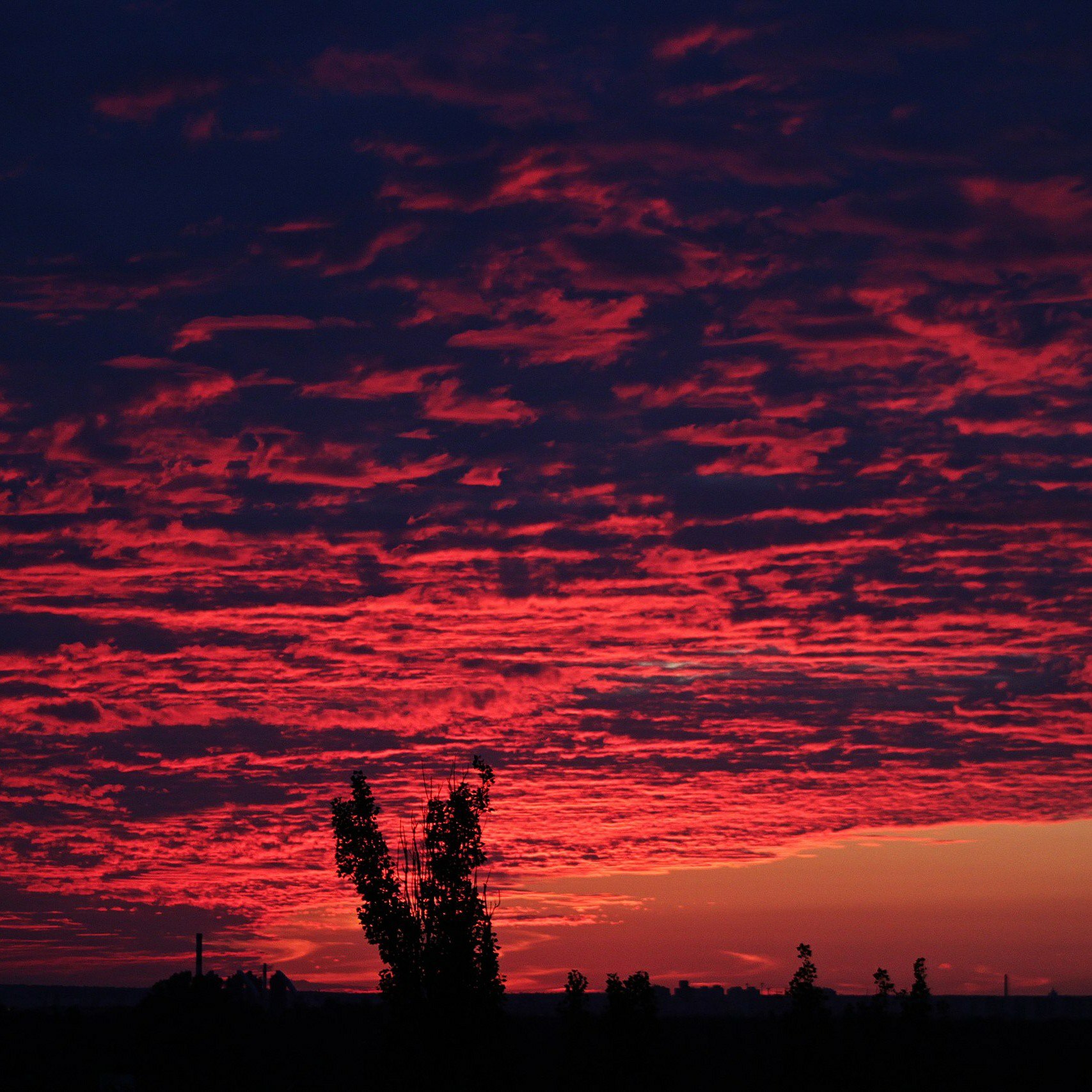 Clouds Red Sky Sunrise Silhouette Horizon 1707x1707