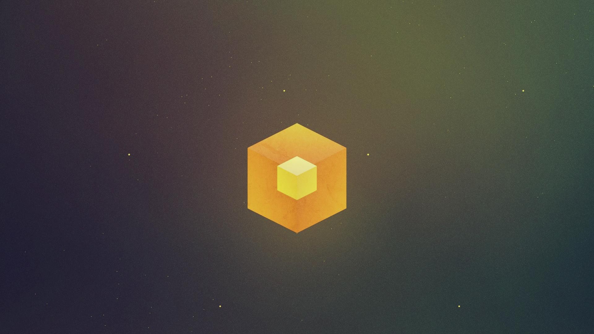 Cube Digital Art Minimalism Fez Abstract Stars 1920x1080