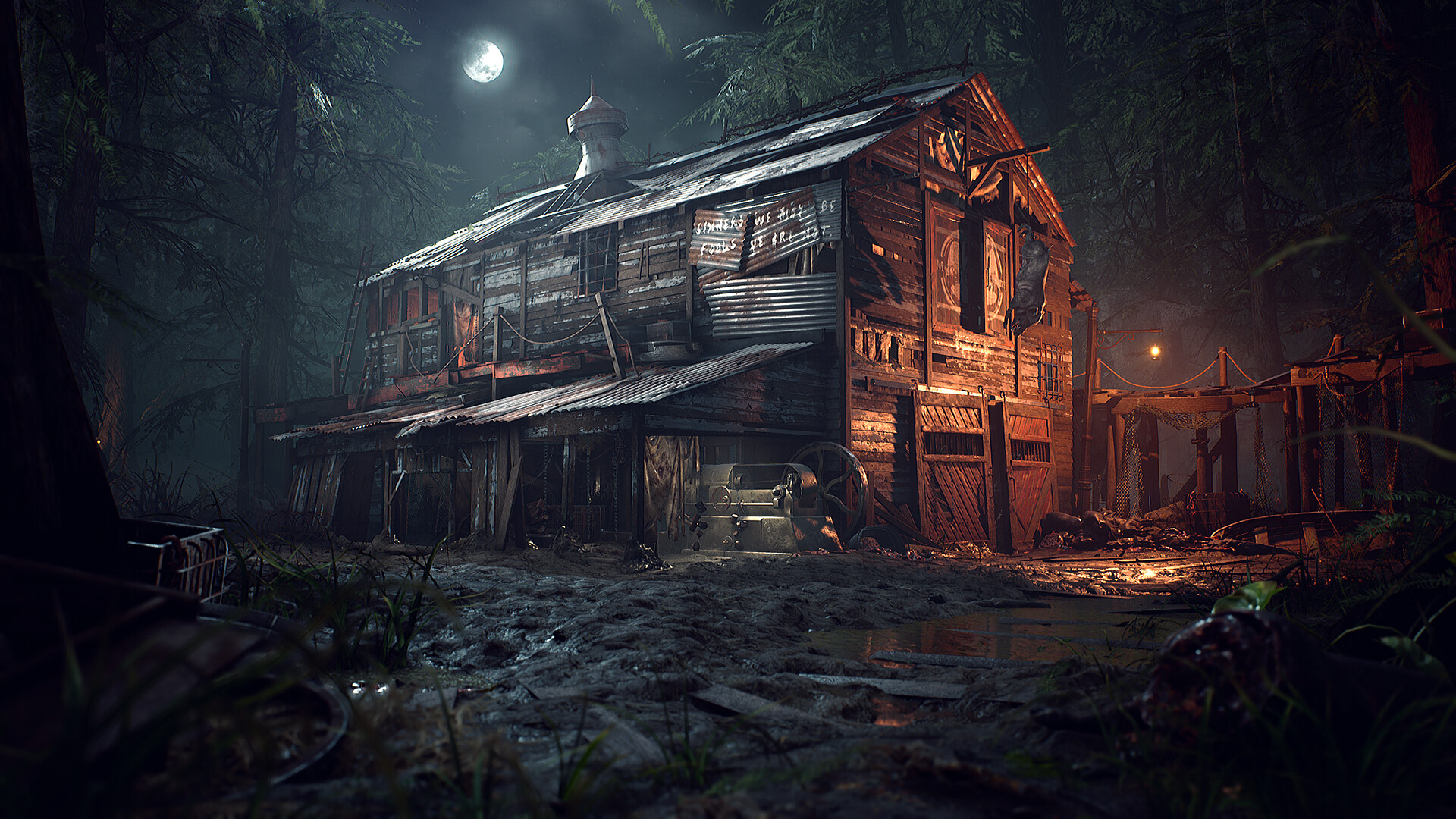 ArtStation Digital Art Building Night Moon Old House Hunt Showdown 1920x1080