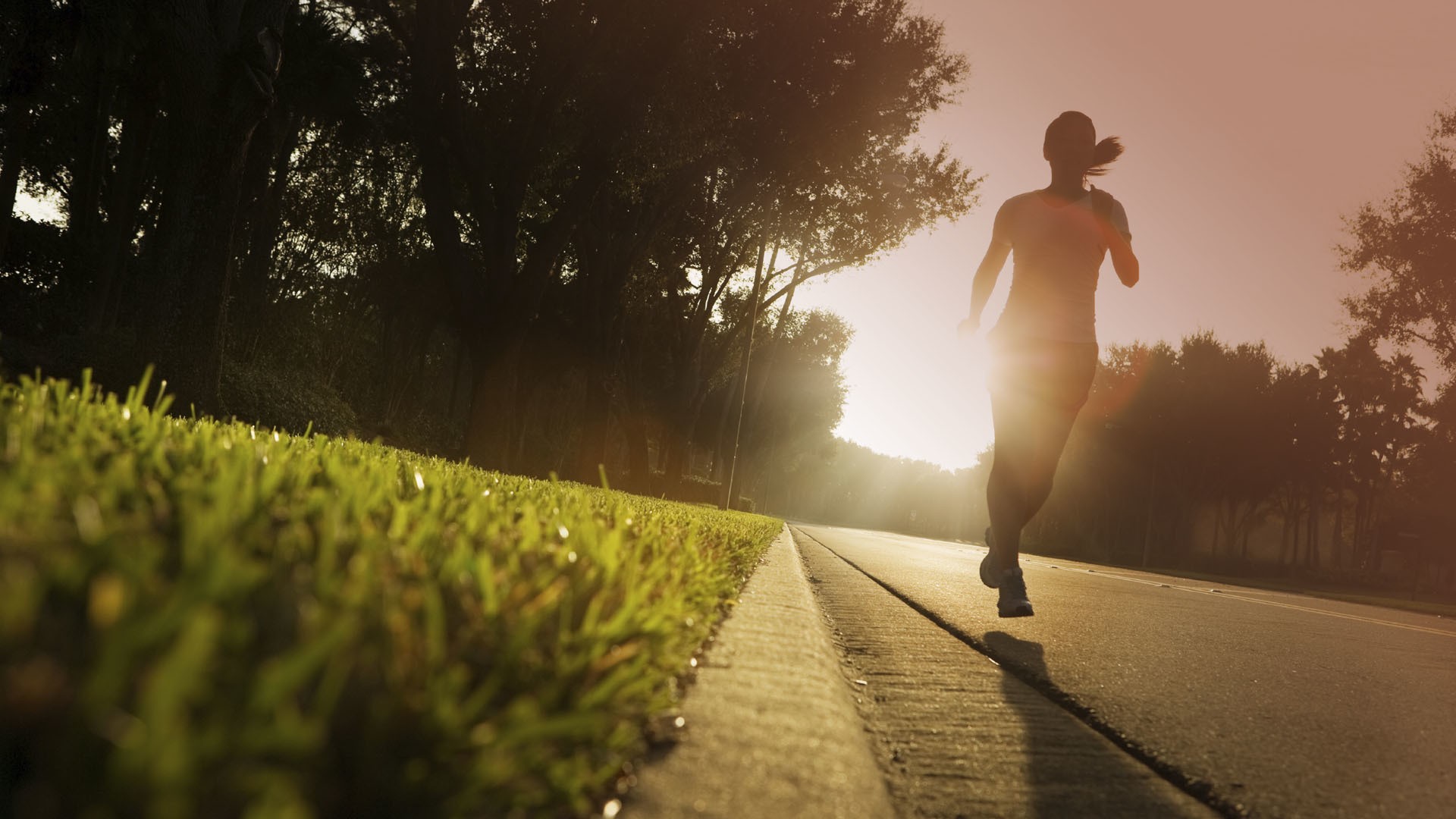 Jogging Women Outdoors Sport Running Sunlight 1920x1080