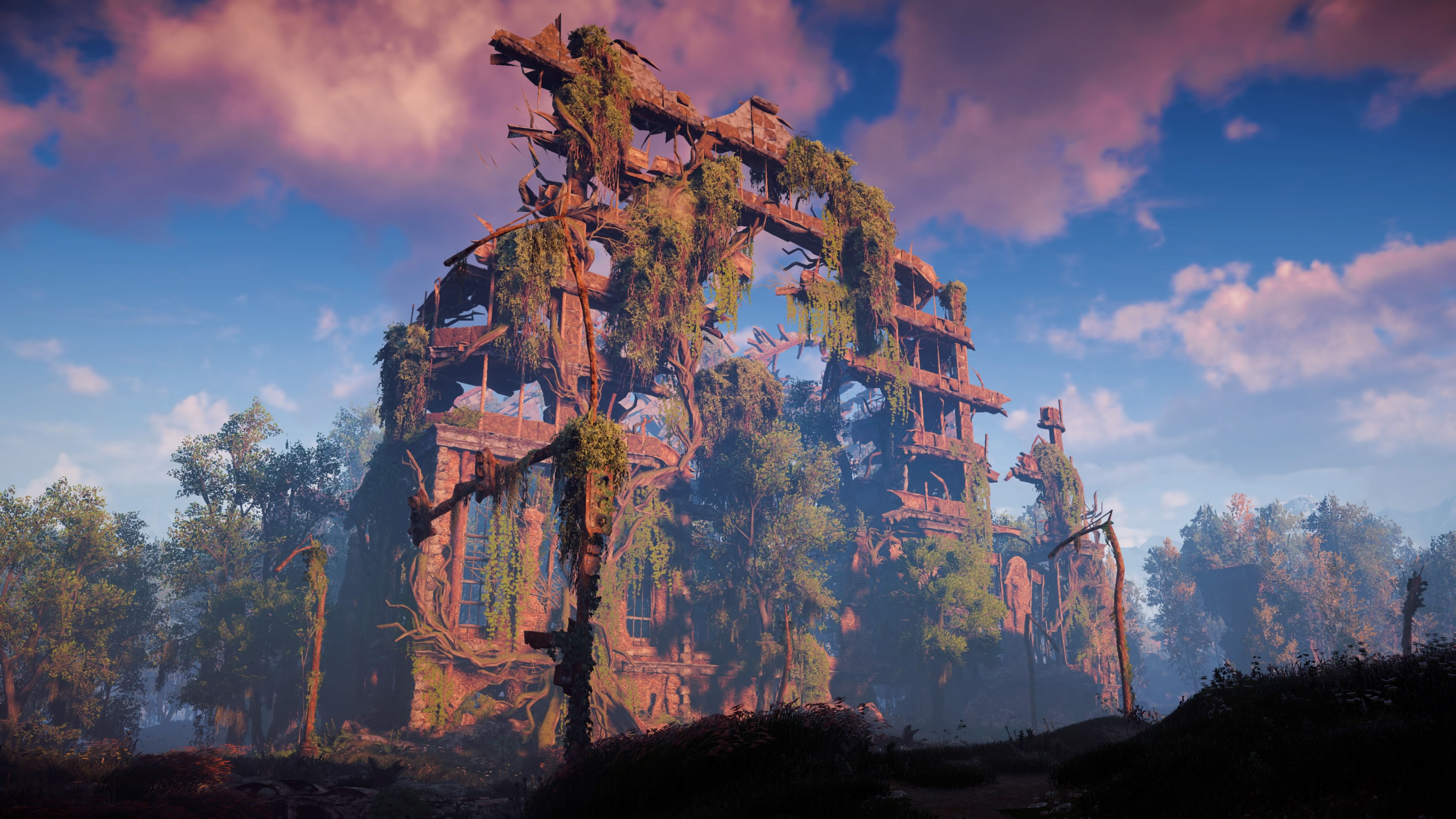 Horizon Zero Dawn Nature Harvest Apocalyptic Ruins Overgrown Video Game Art Horizon Zero Dawn PlaySt 3840x2160